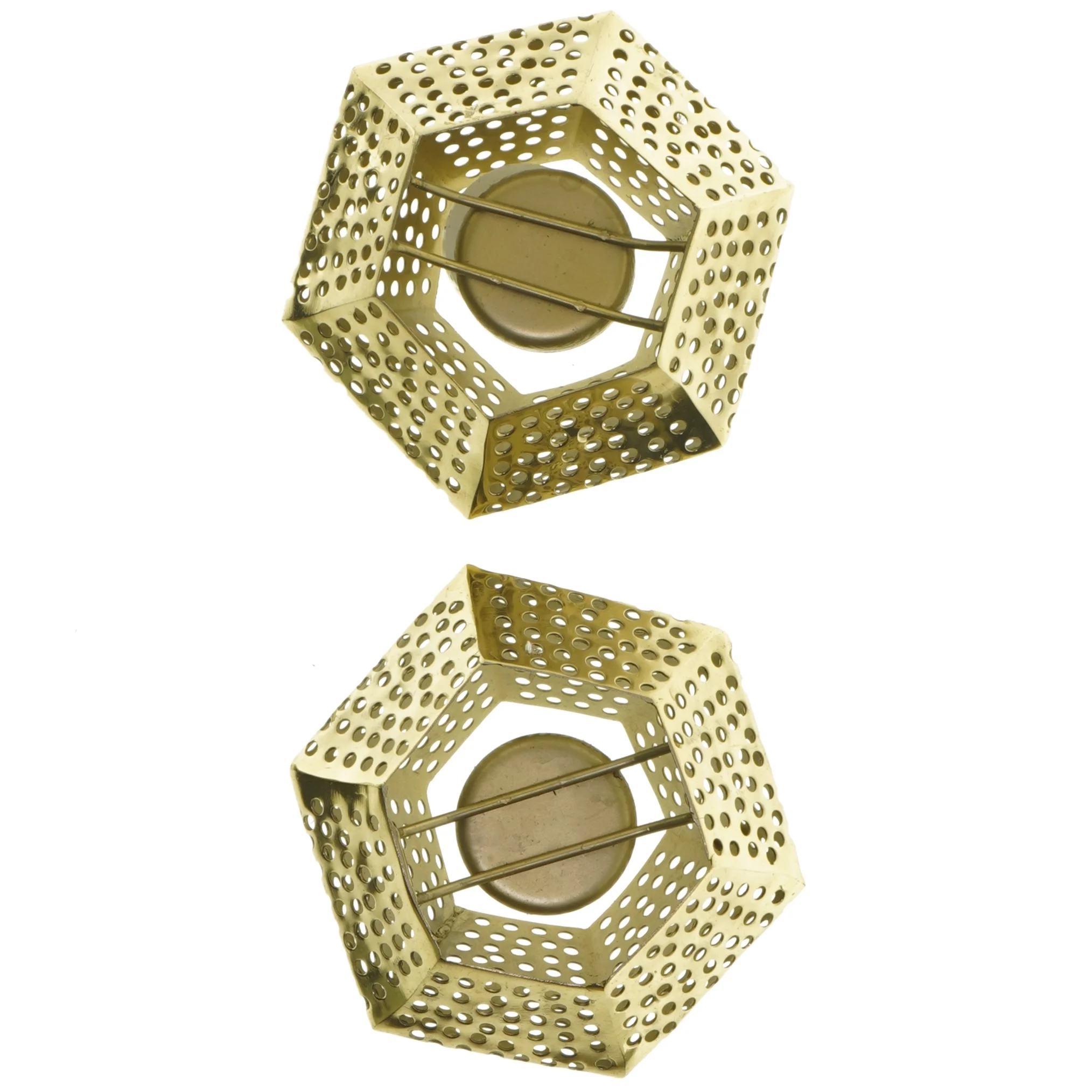 2 Perforerede fyrfadsstager i messing(str. Ø 12 cm)