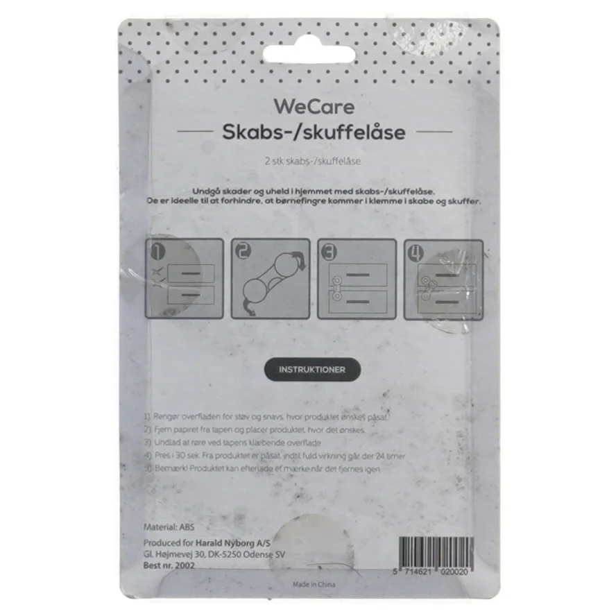 Nye Skabs-/skuffelåse, 2 stk fra WeCare (str. 10 cm)