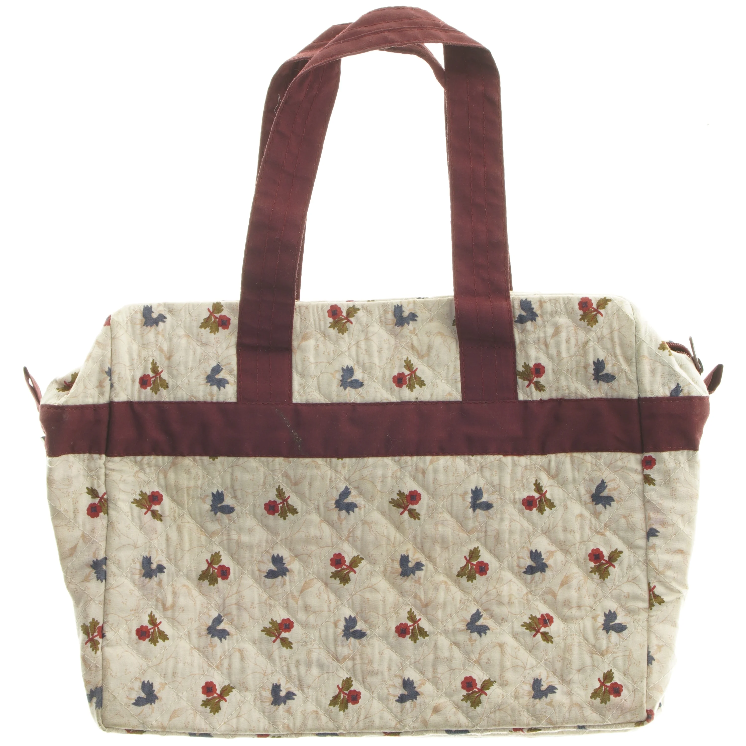 Ny Blomstret toilet taske med sløjfe (str. 21,5x32,5 cm) med vandfast foer