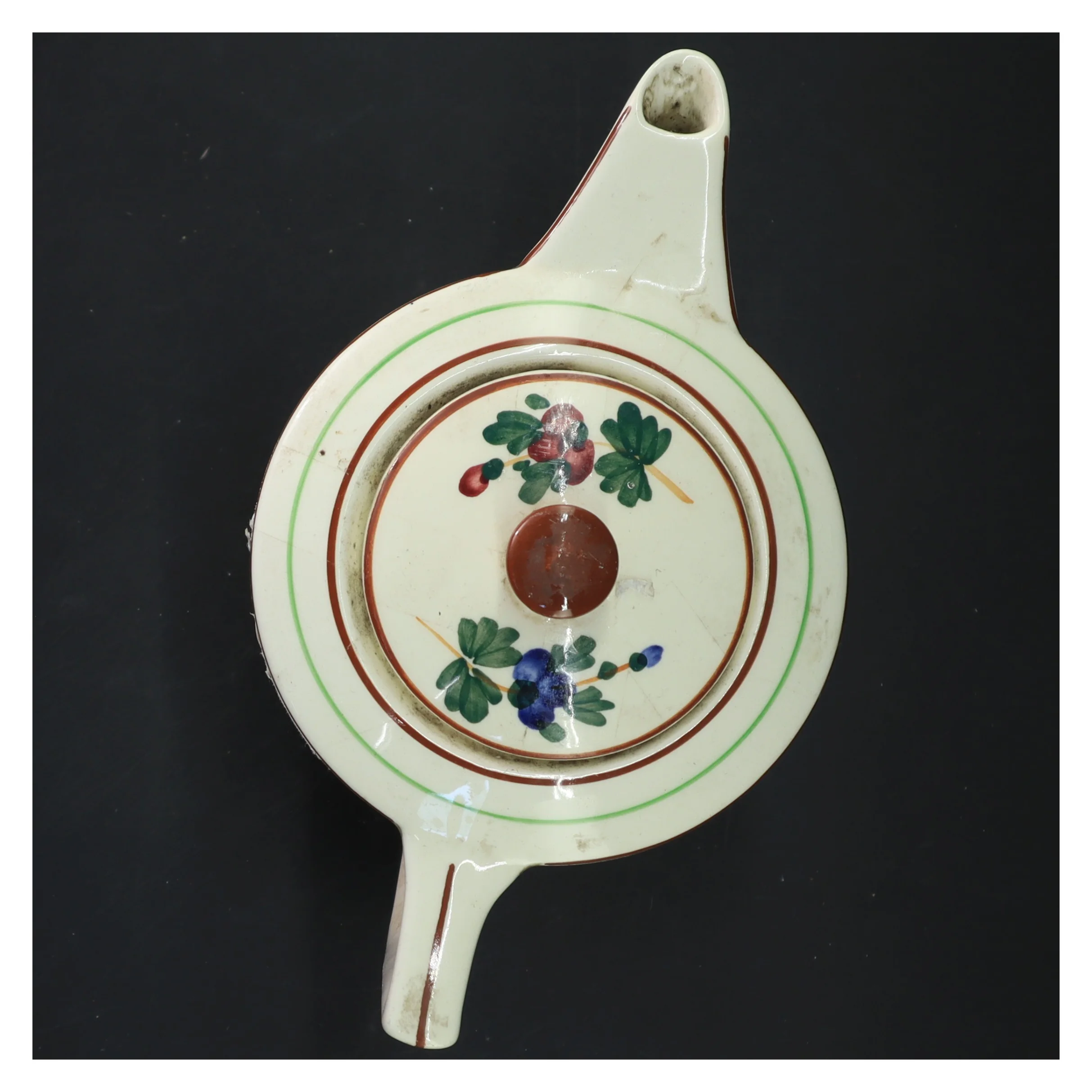 Porcelænskande med blomsterdekoration (str. 19x21 cm)