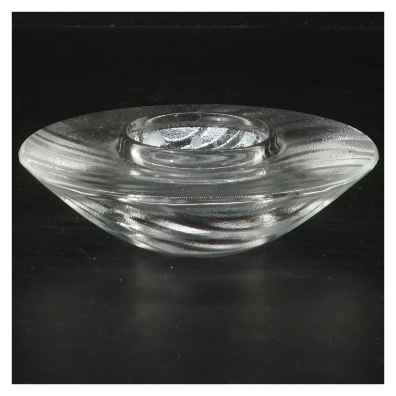 Glas lysestage fra holmegaard (str. Ø 14 cm)