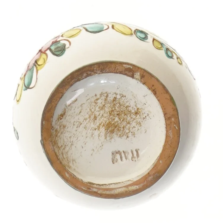 Farverig keramisk vase (str. 16 cm)