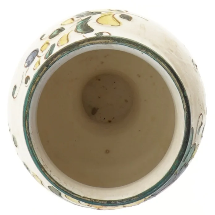 Farverig keramisk vase (str. 16 cm)