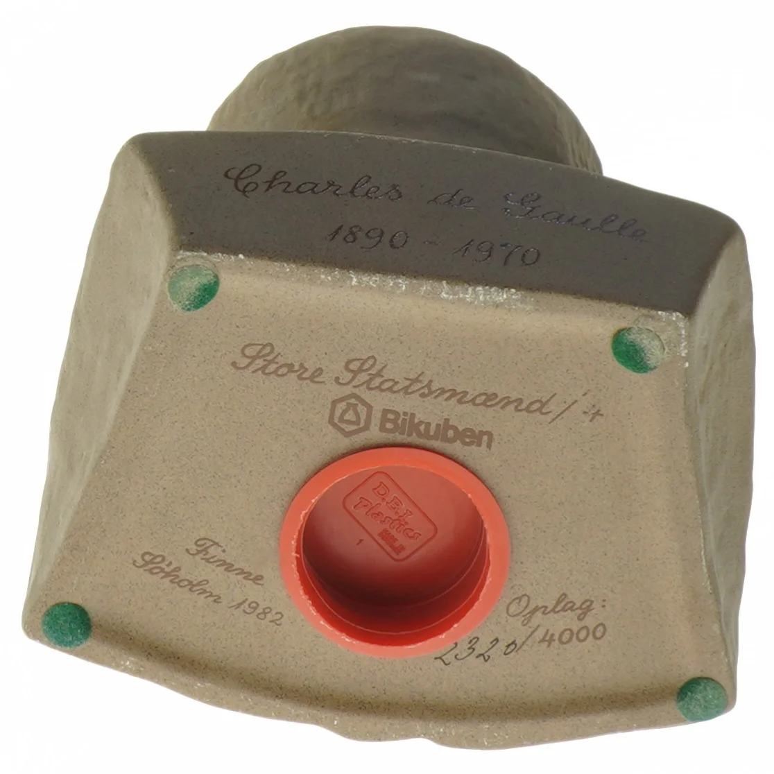 Keramik sparebøsse fra Bikuben (str. 11x18x14 cm)af Charles de Gaulle