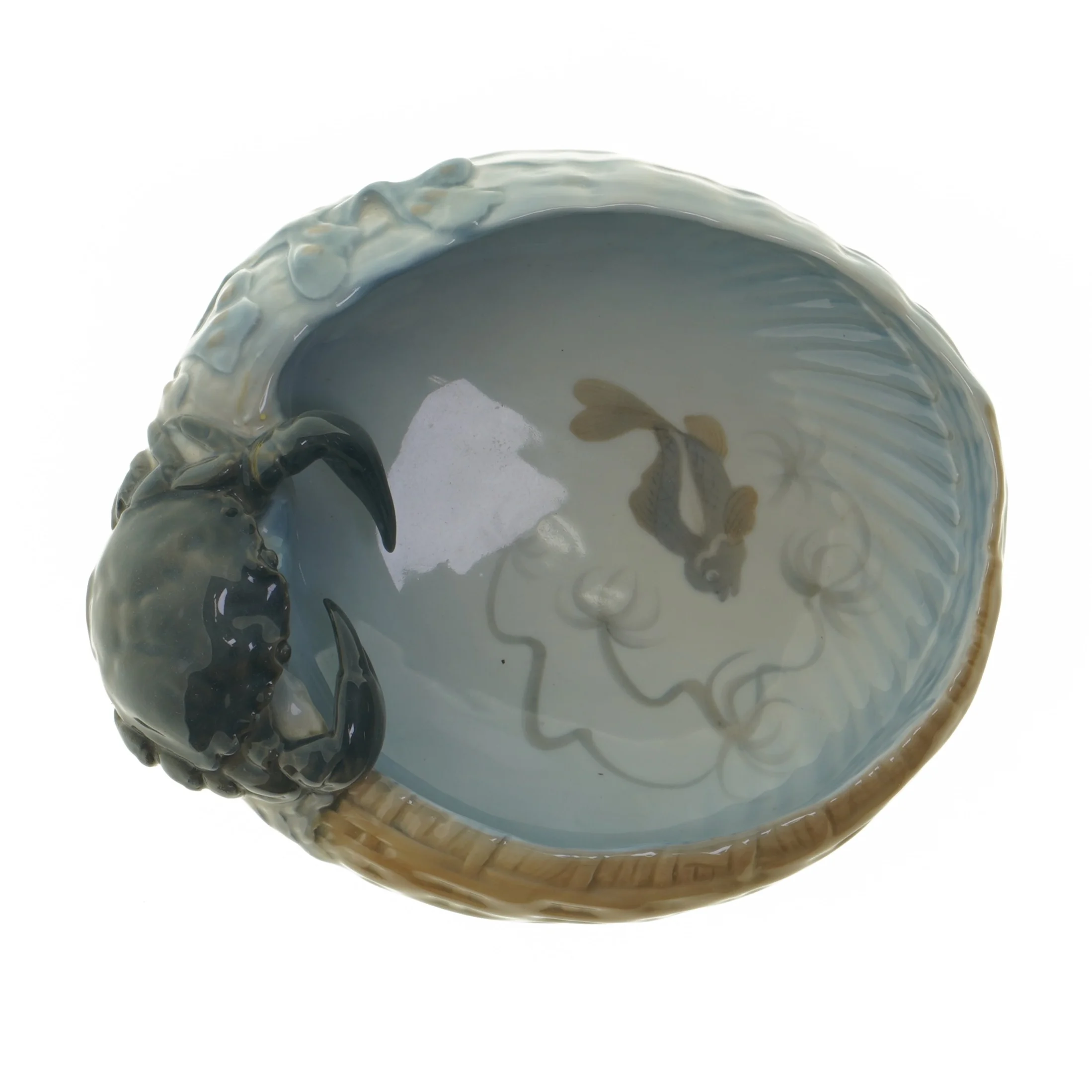 Royal Copenhagen sk&aring;l med krabber og fiskemotiv fra Royal Copenhagen (str. &Oslash; 23 cm)