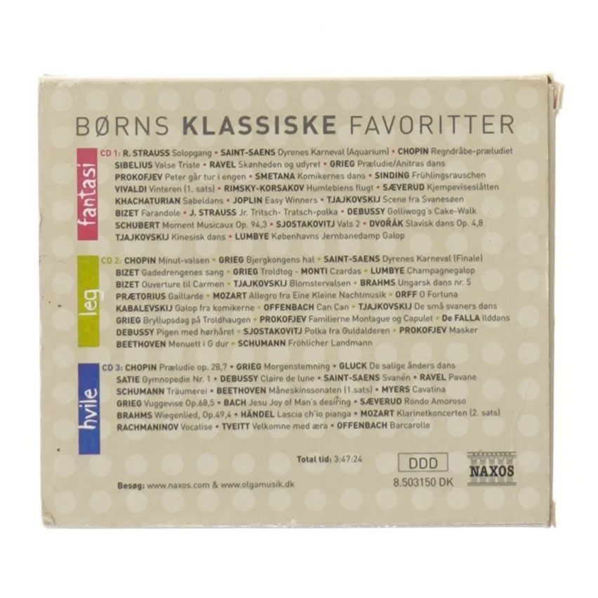 Børns Klassiske Favoritter CD-boks fra Naxos (str. 14x13 cm)