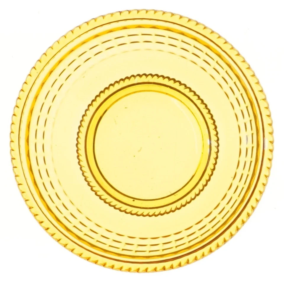 Amber farvet skål i glas (str. Ø 18 cm)