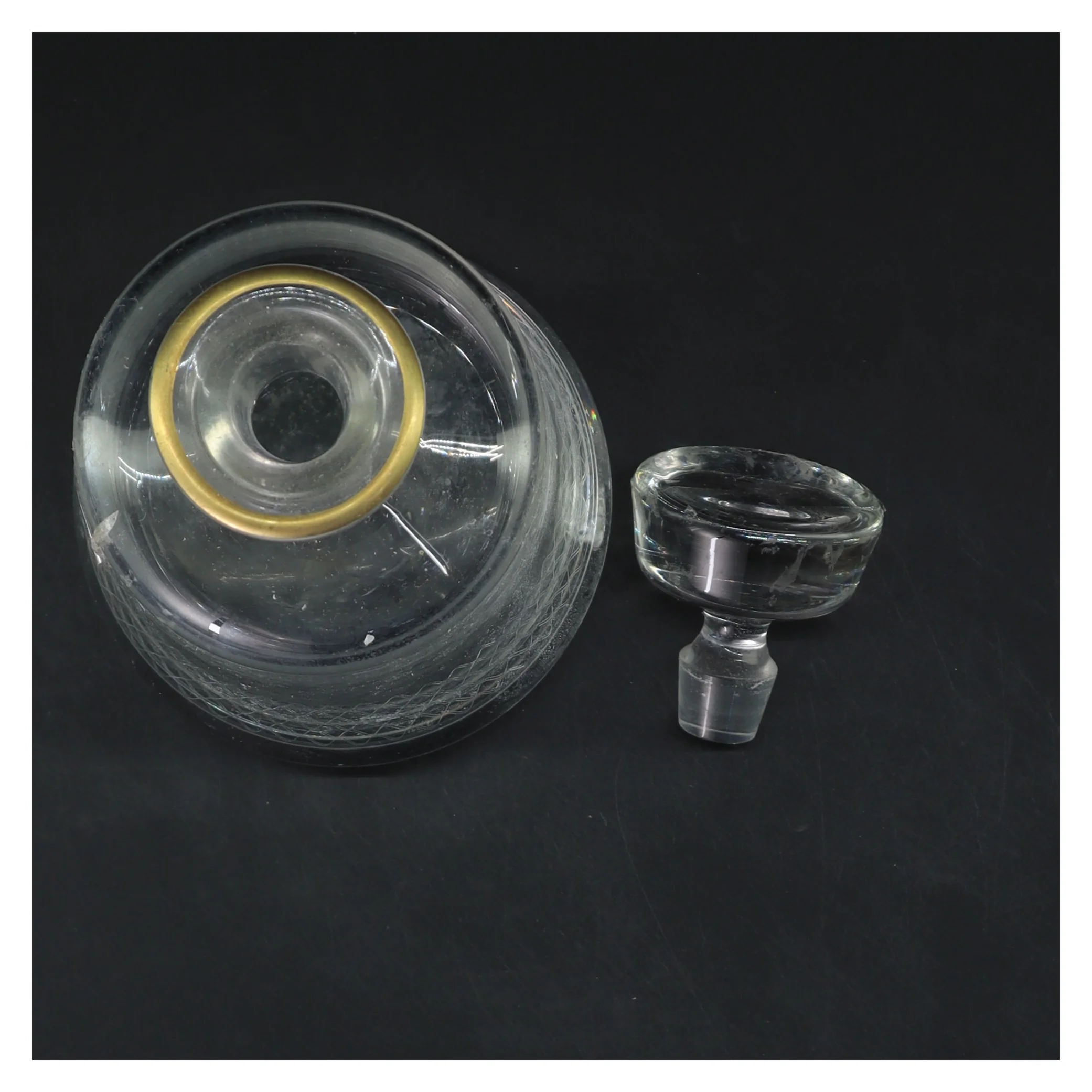 Gammel Glas karaffel fra holmegaard med prop (str. 22 cm)