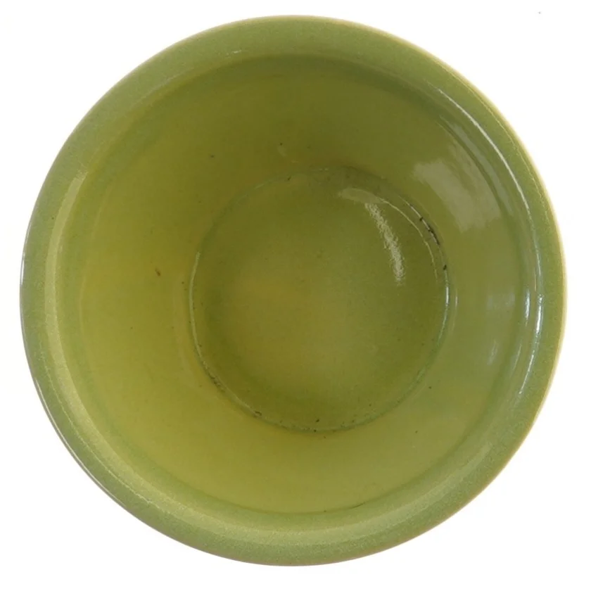 Keramik skål med grøn glasur (str. Ø 16 cm)
