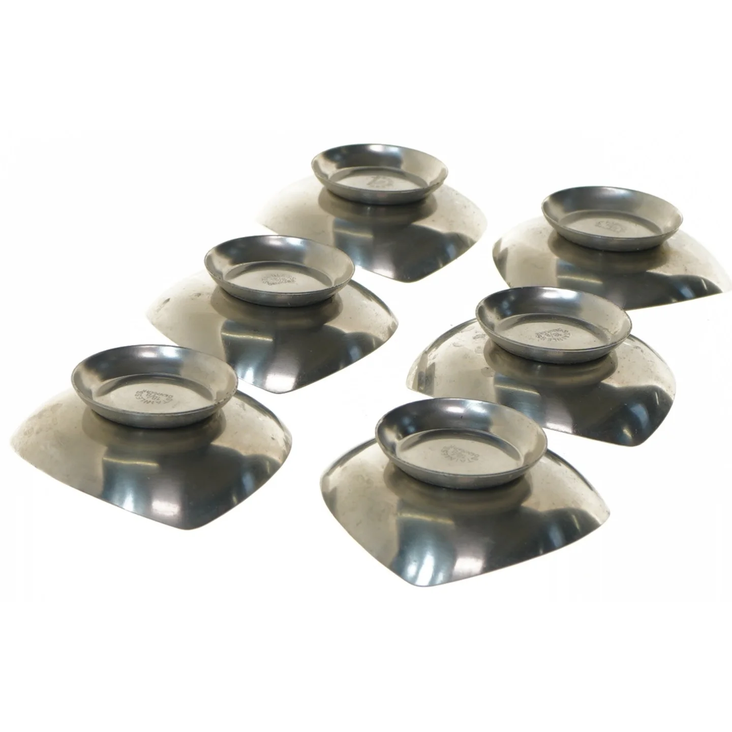 6 Rustfrie stål aske bægre (str. 6 styk, ø 8 cm)