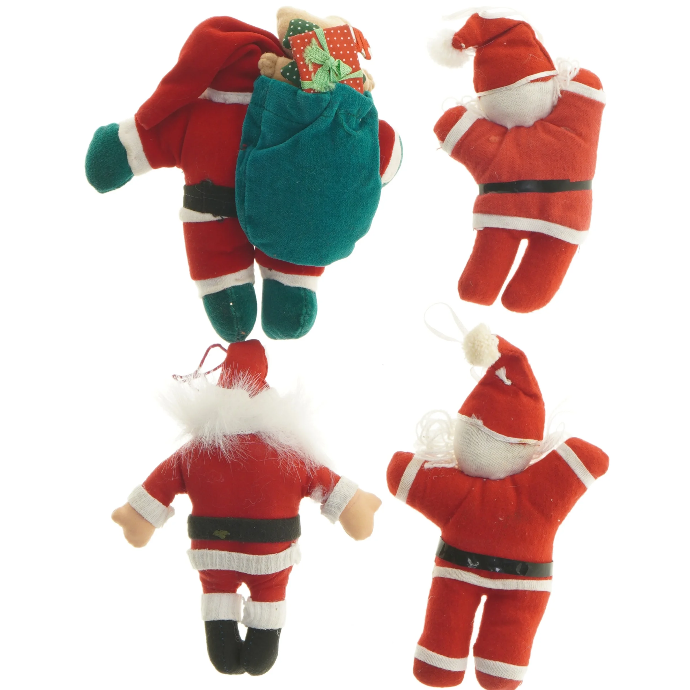 Fire julemand pyntegenstande (str. 16 cm)