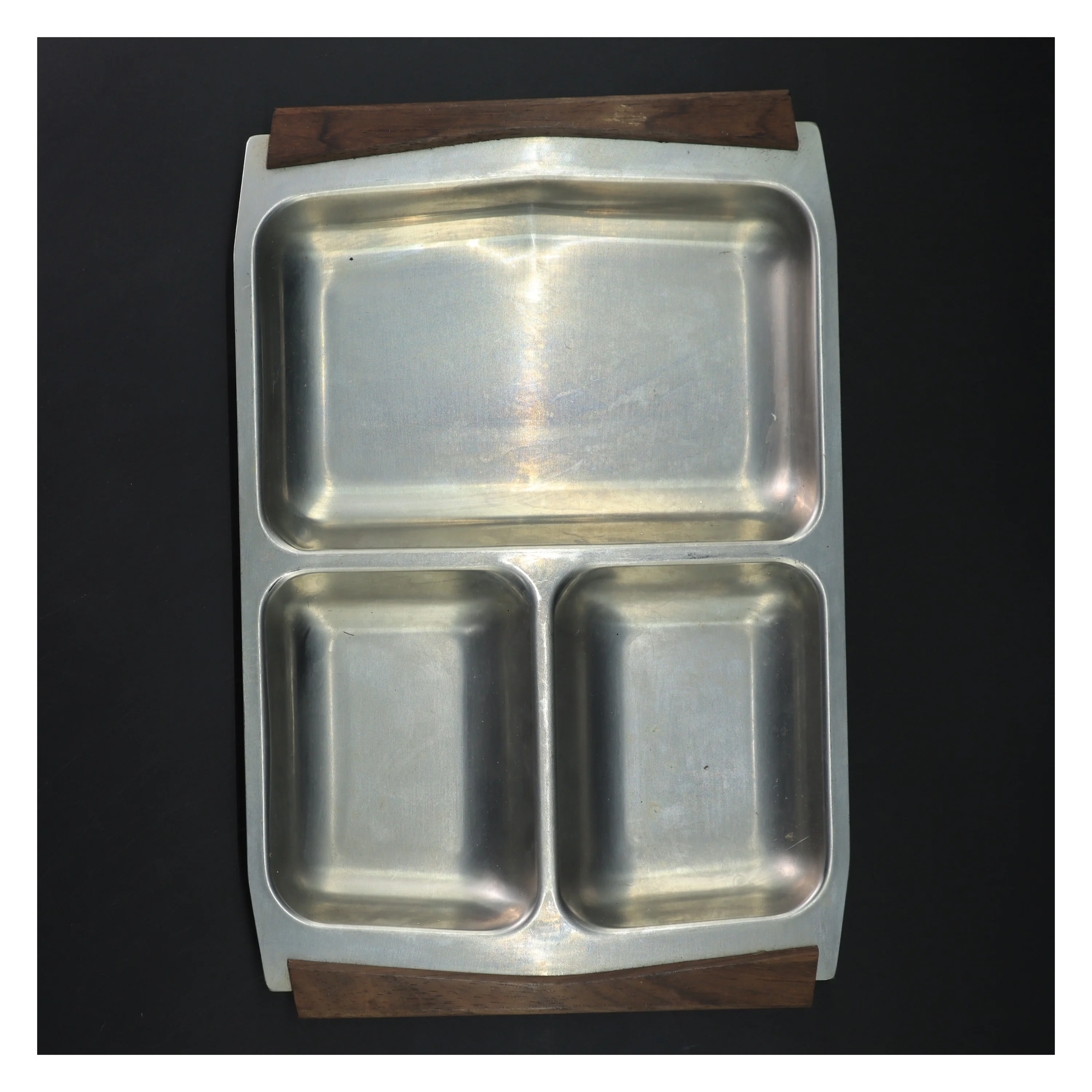 Rustfrit stål serveringsfad fra AJAX lundtofte (str. 32x21,5 cm)