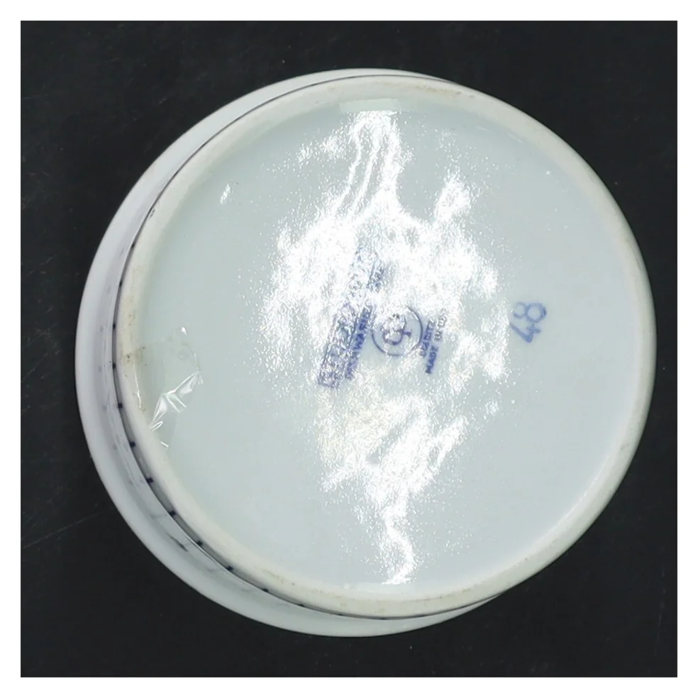 Porcelæns marmeladekrukke fra Colditz (str. 10 cm)