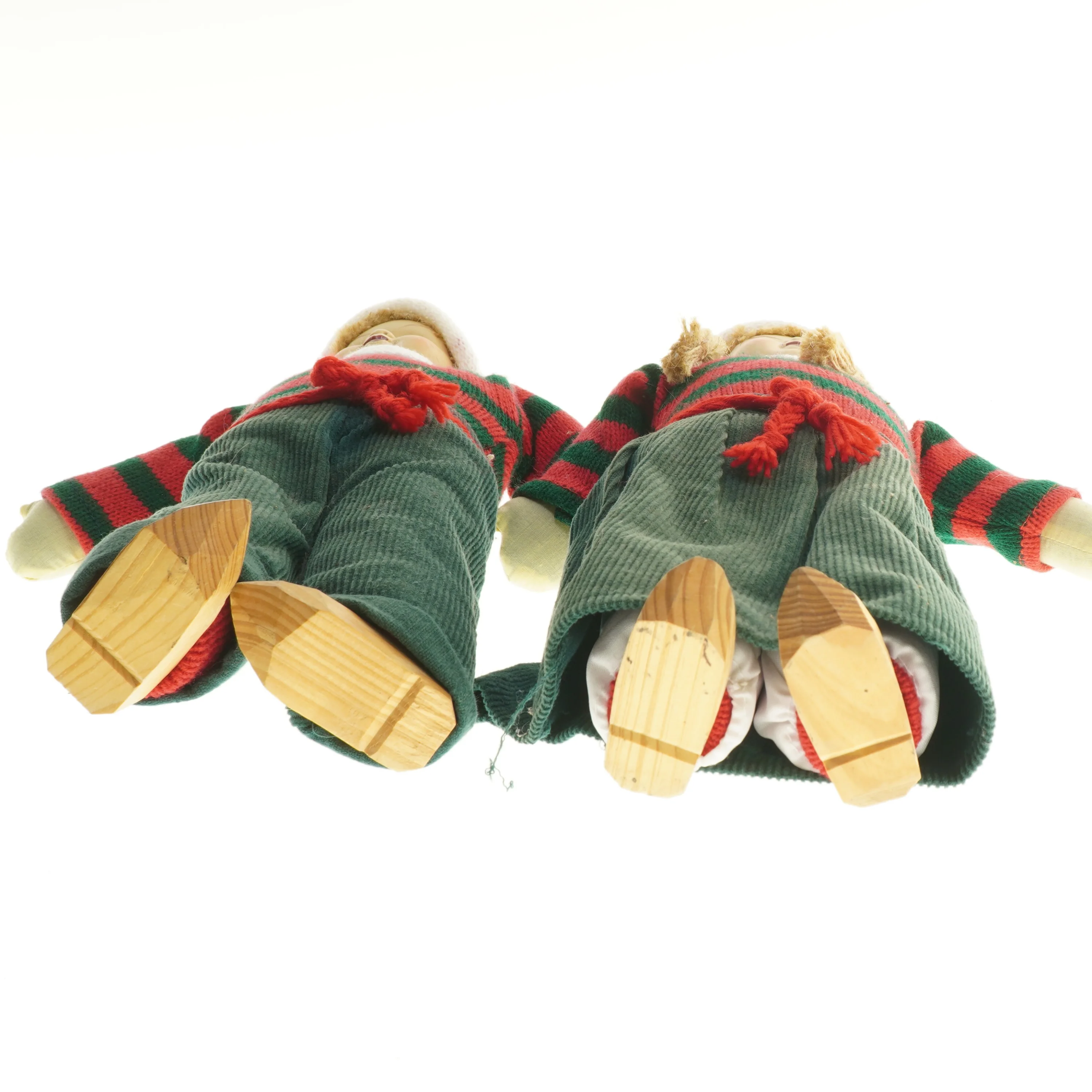 Juleklædte dukker med striber (str. 38 cm)