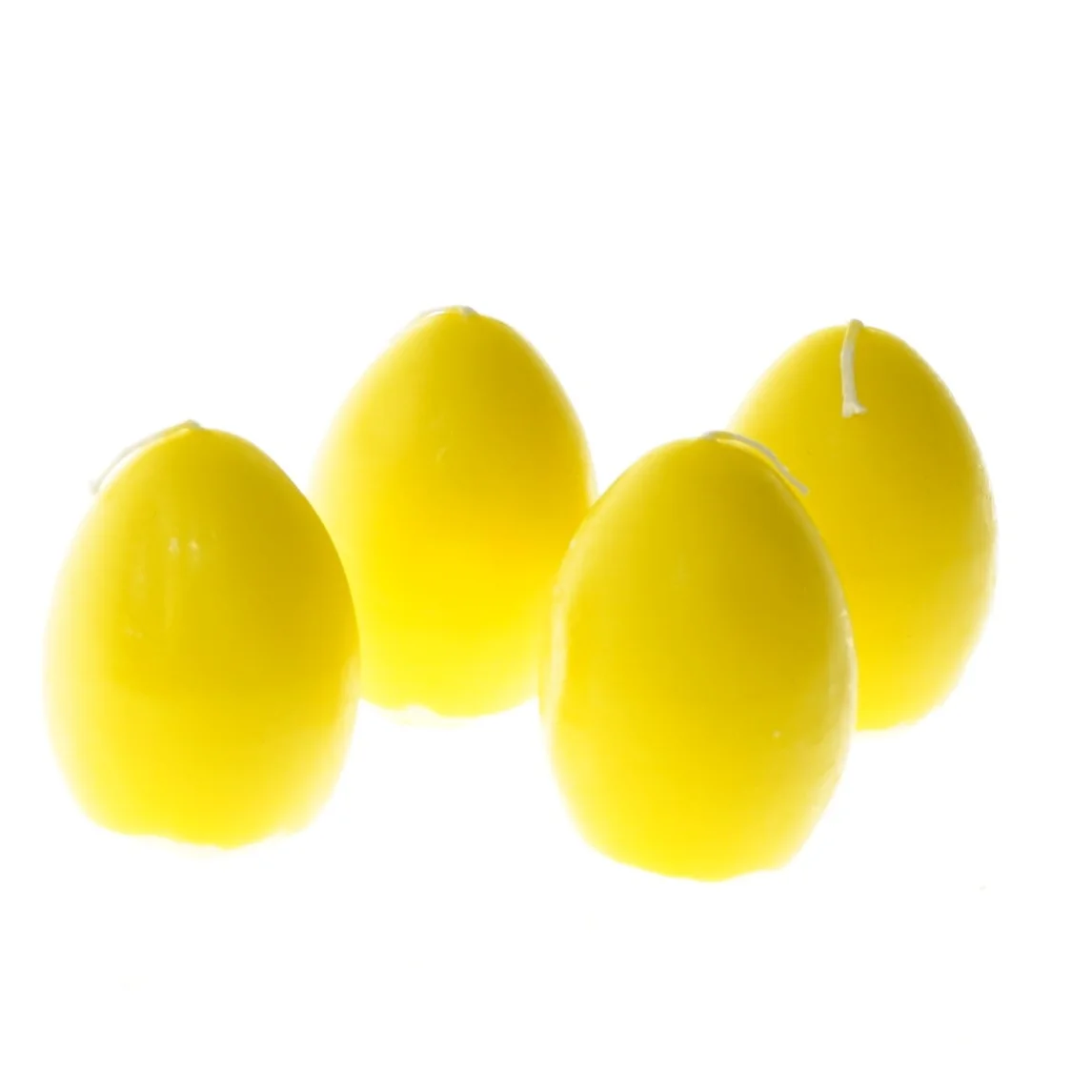 S&aelig;t af 4 nye gule stearinlys (str. 4 stk 7 cm)