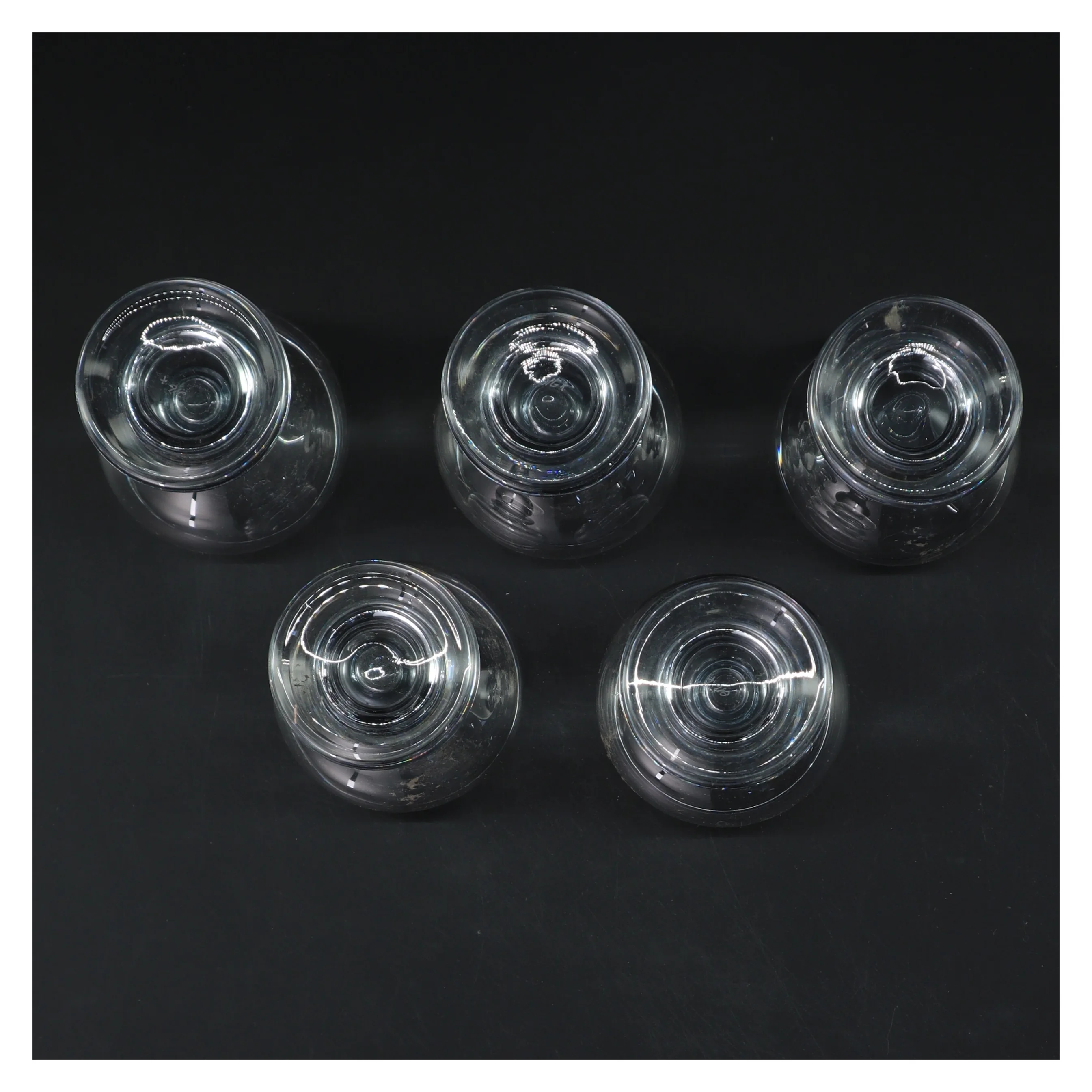 Set af 5 klare glas fra holmegård (str. 5 stk Ø 5,5 cm højde 10 cm)