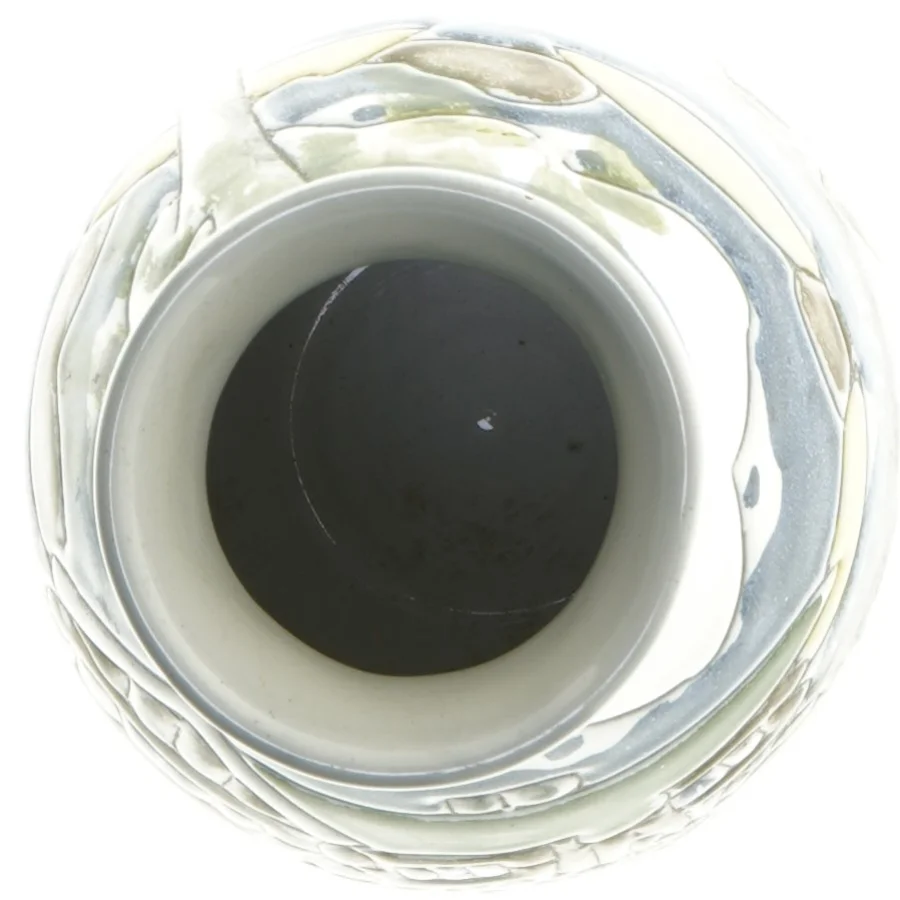 Dekorativ vase med landskabsmotiv (str. 17,5 cm)fra Norge 