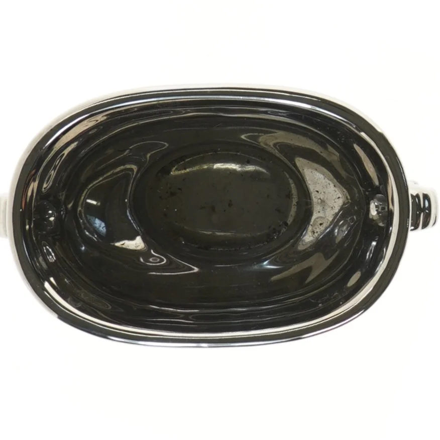 Oval skål/urtepotteskjuler på fod (str. 15 cm)