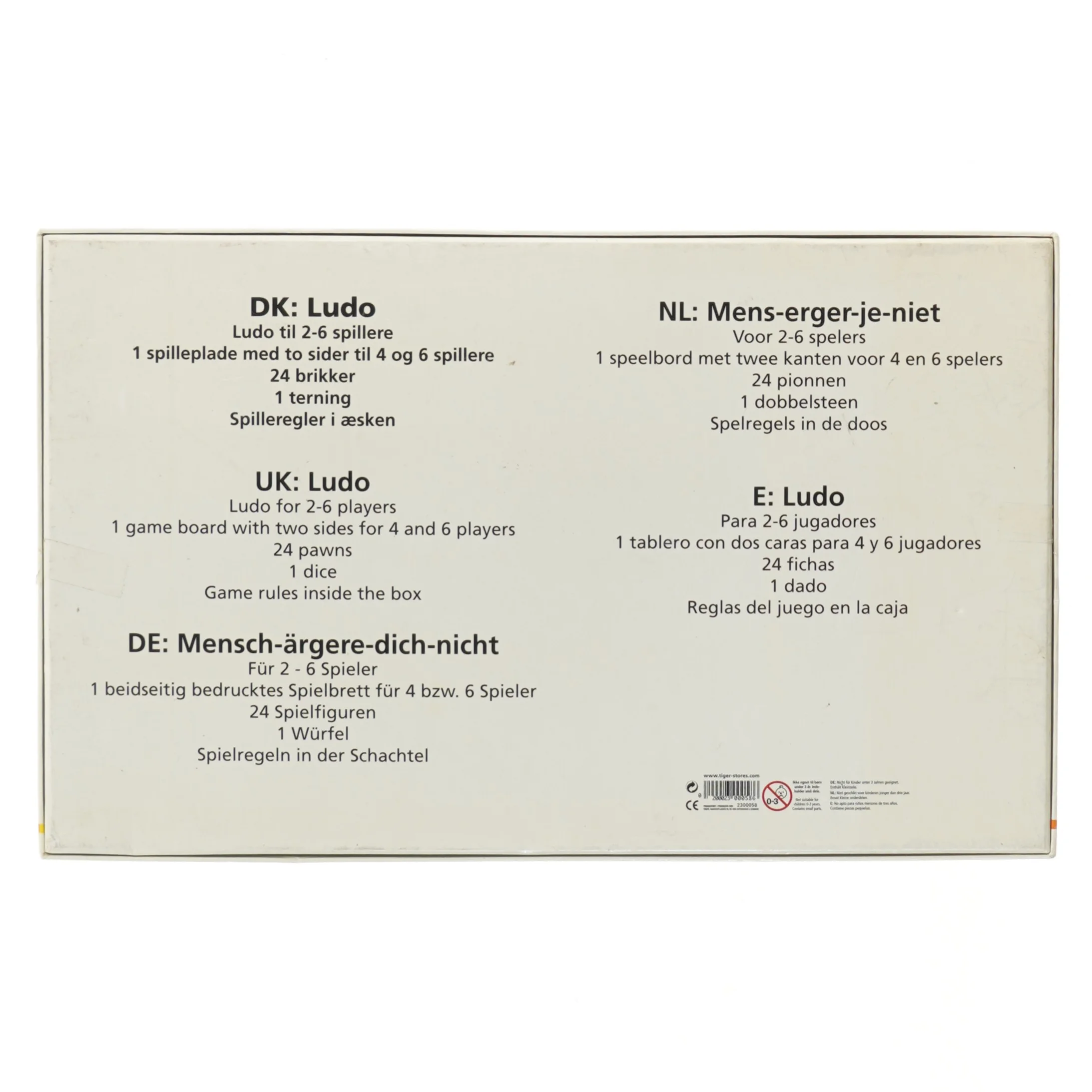 Ludo brætspil fra Tiger fra Tiger (str. 4x40x25 cm)
