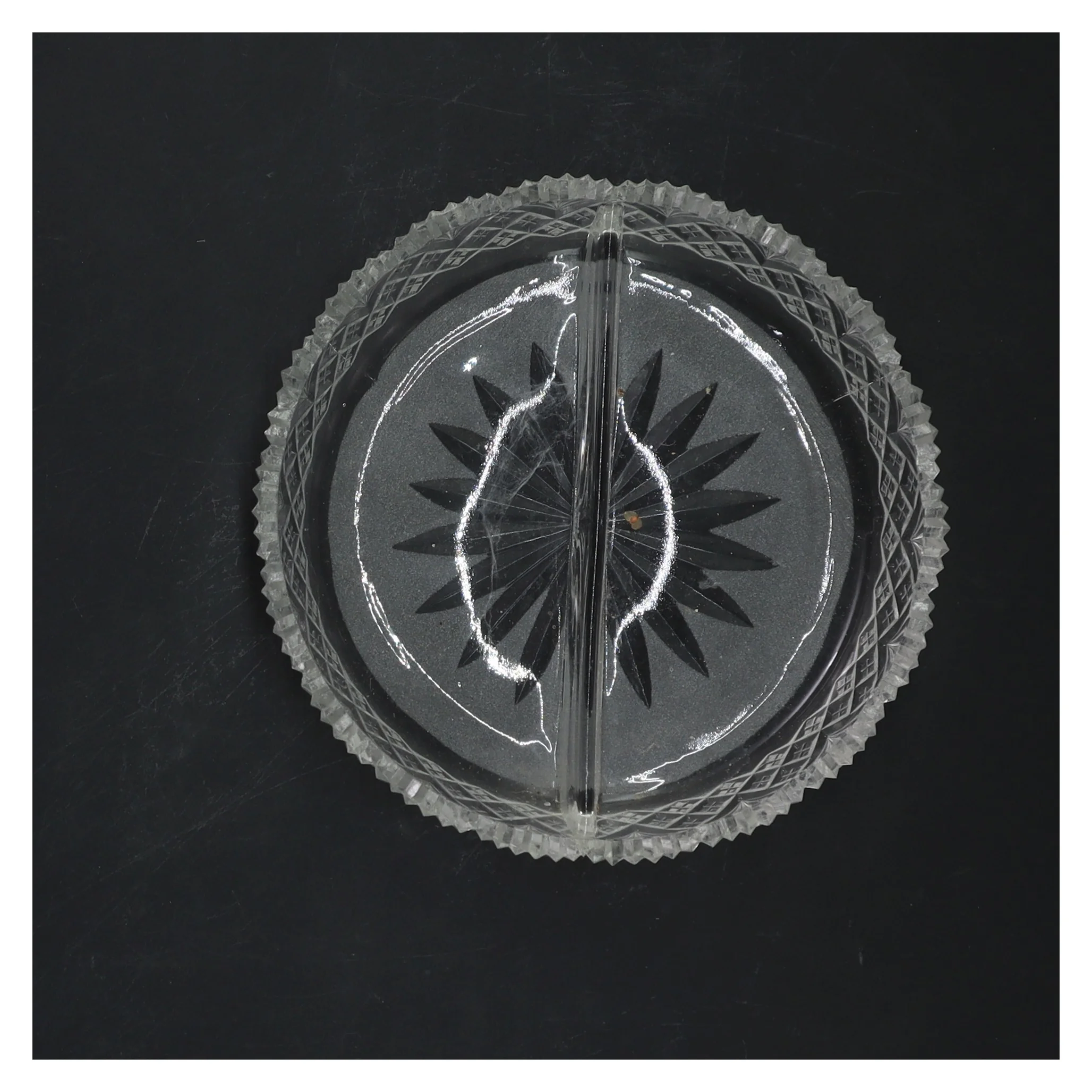 Gammel Krystal glasskål fra holmegaard(str. Ø 14,5 cm)