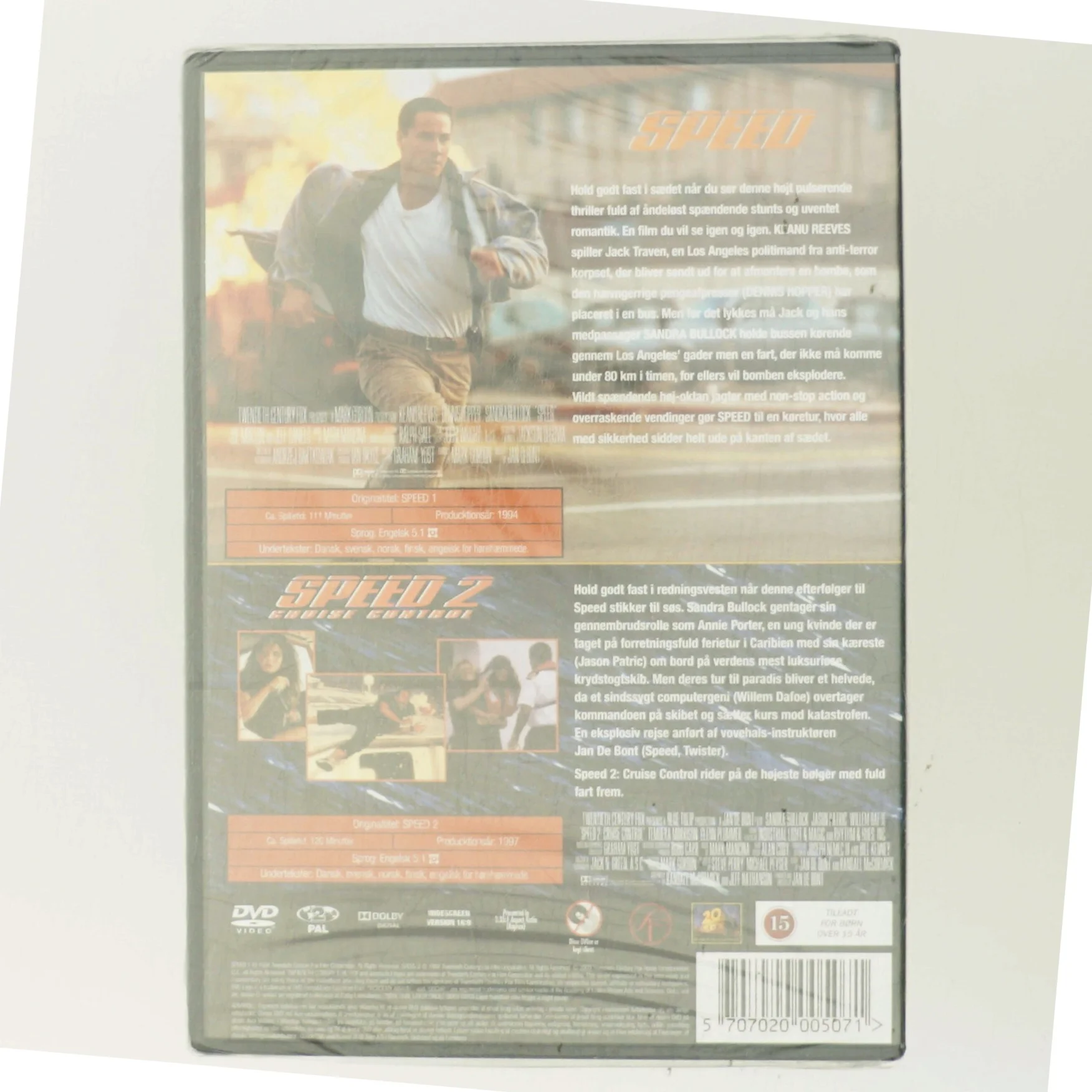 Speed & Speed 2: Cruise Control med Keanu Reeves (DVD)