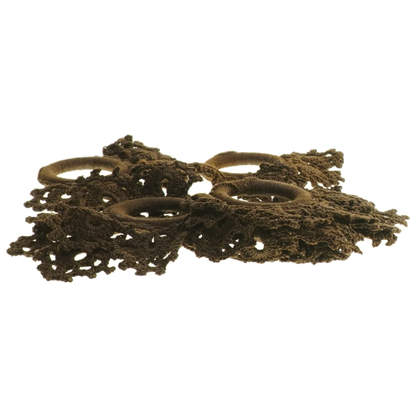 17 Brune servietringe af stof (str. 17 stk 7 cm)