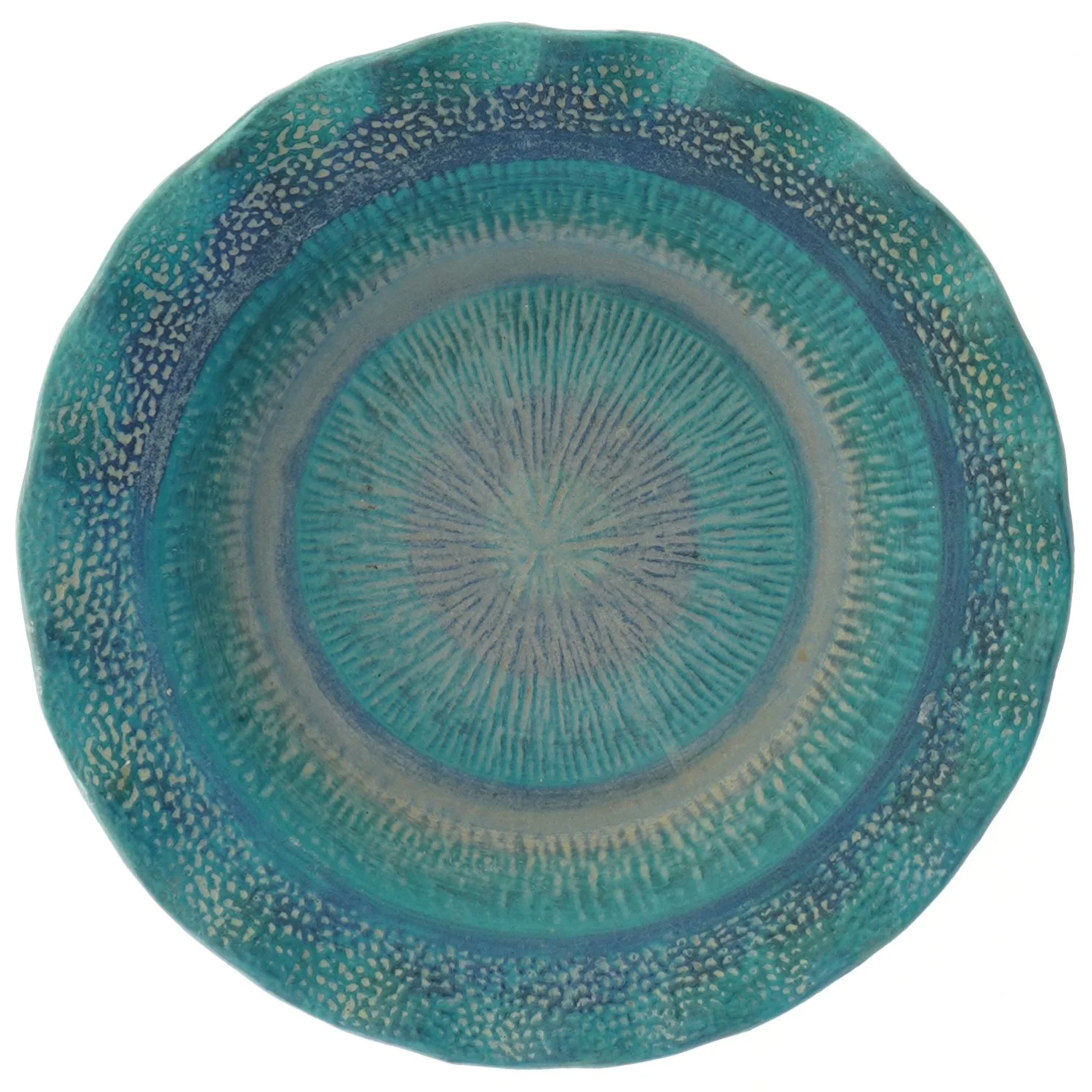 Rillet keramisk dekorationsskål fra Bay (str. Ø 28 cm)
