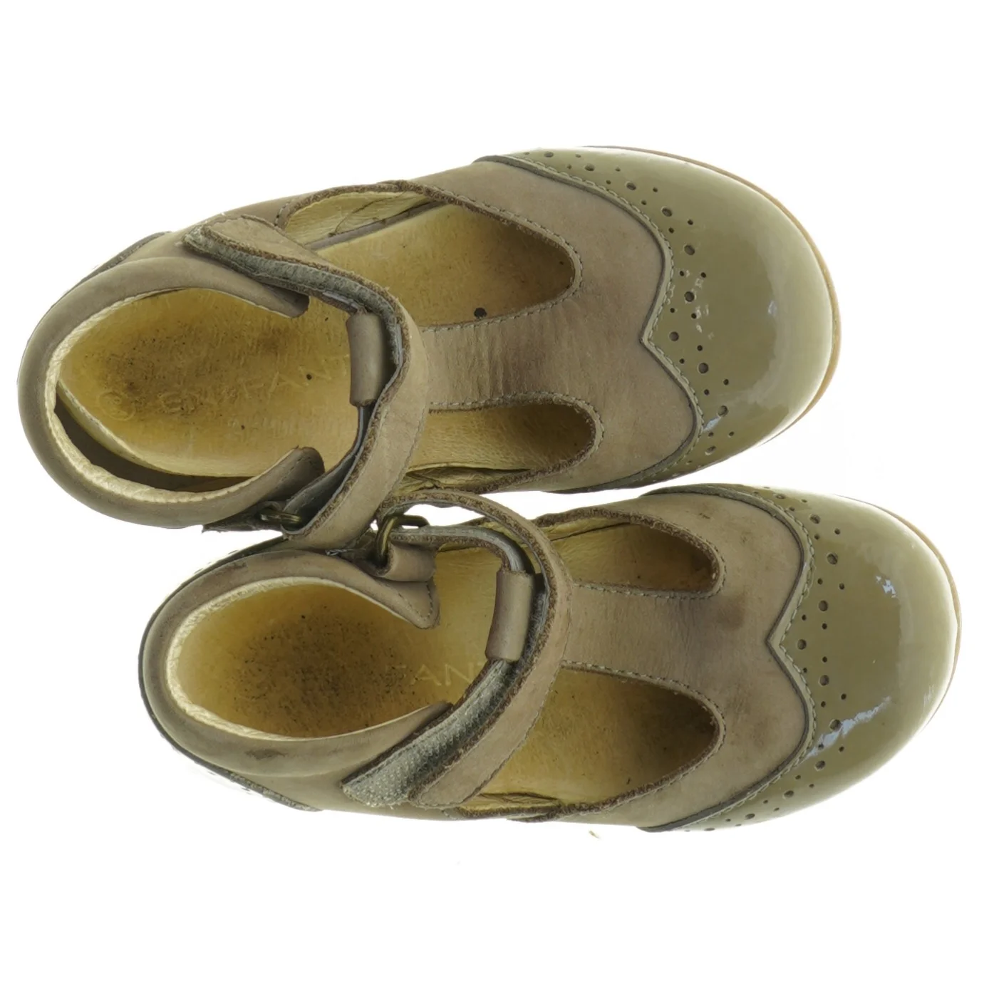 Brugte børnesko i læder med velcrolukning fra Enfant (str. 24)