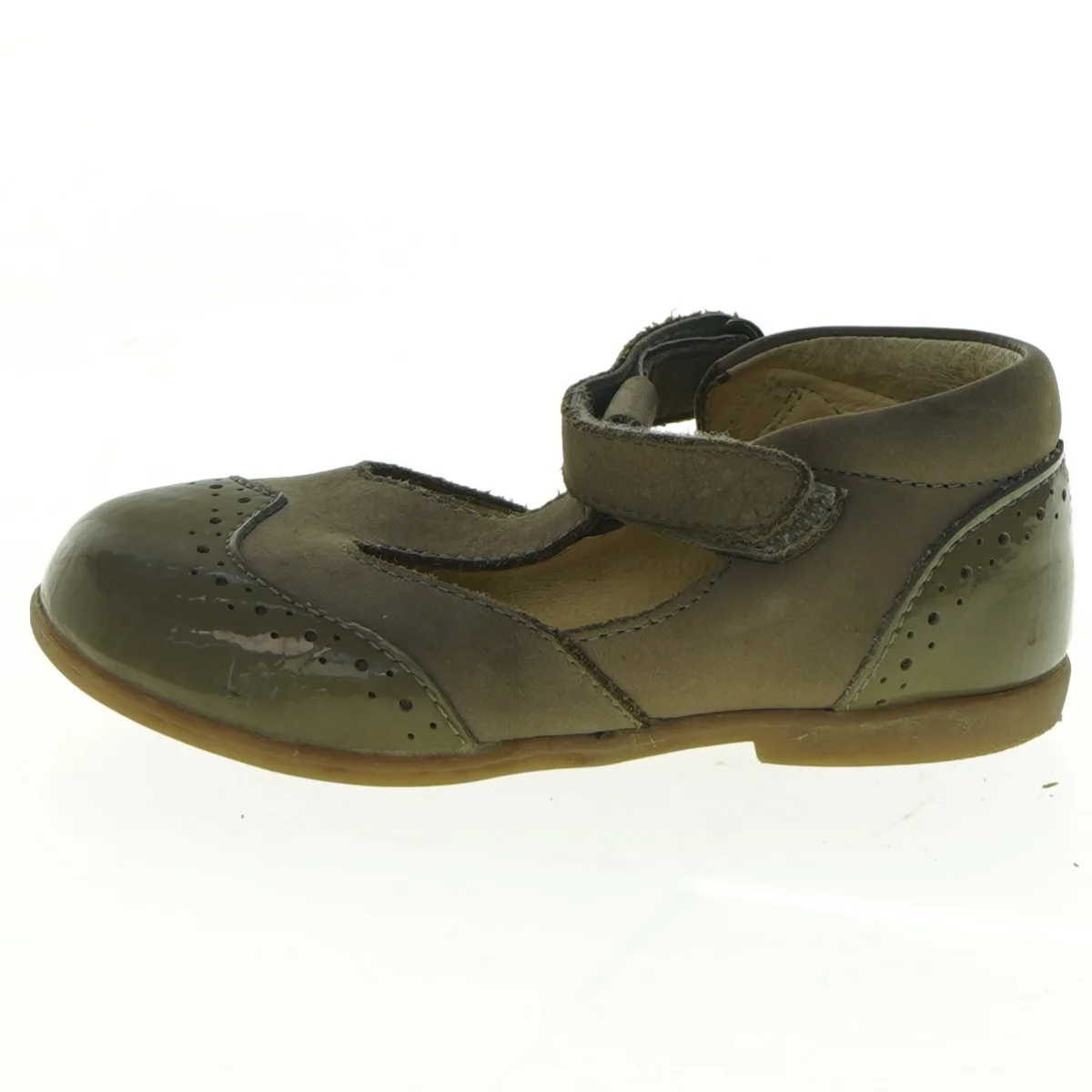 Brugte børnesko i læder med velcrolukning fra Enfant (str. 24)