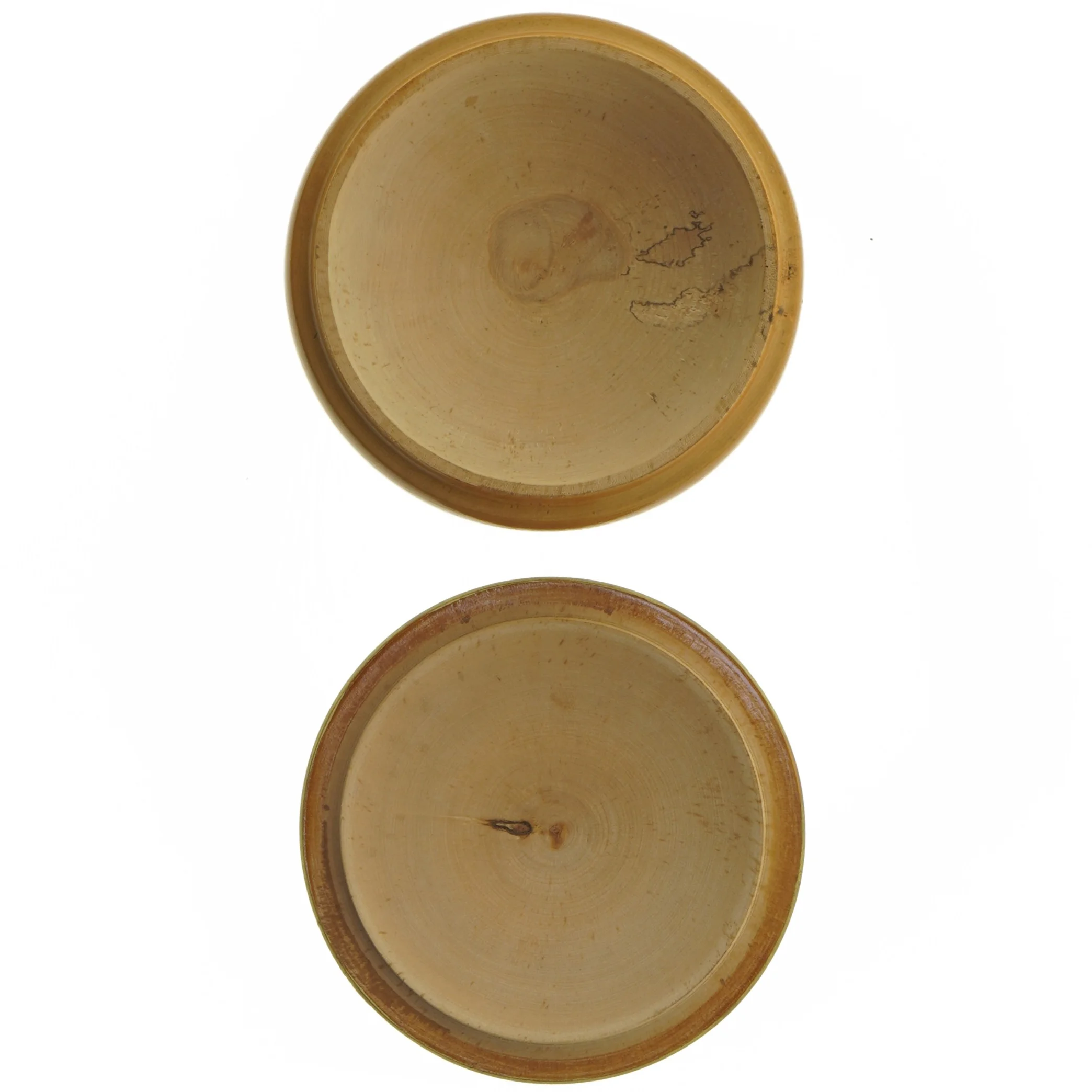 Trædåse med blomstermotiv (str. Ø. 13,5 cm)