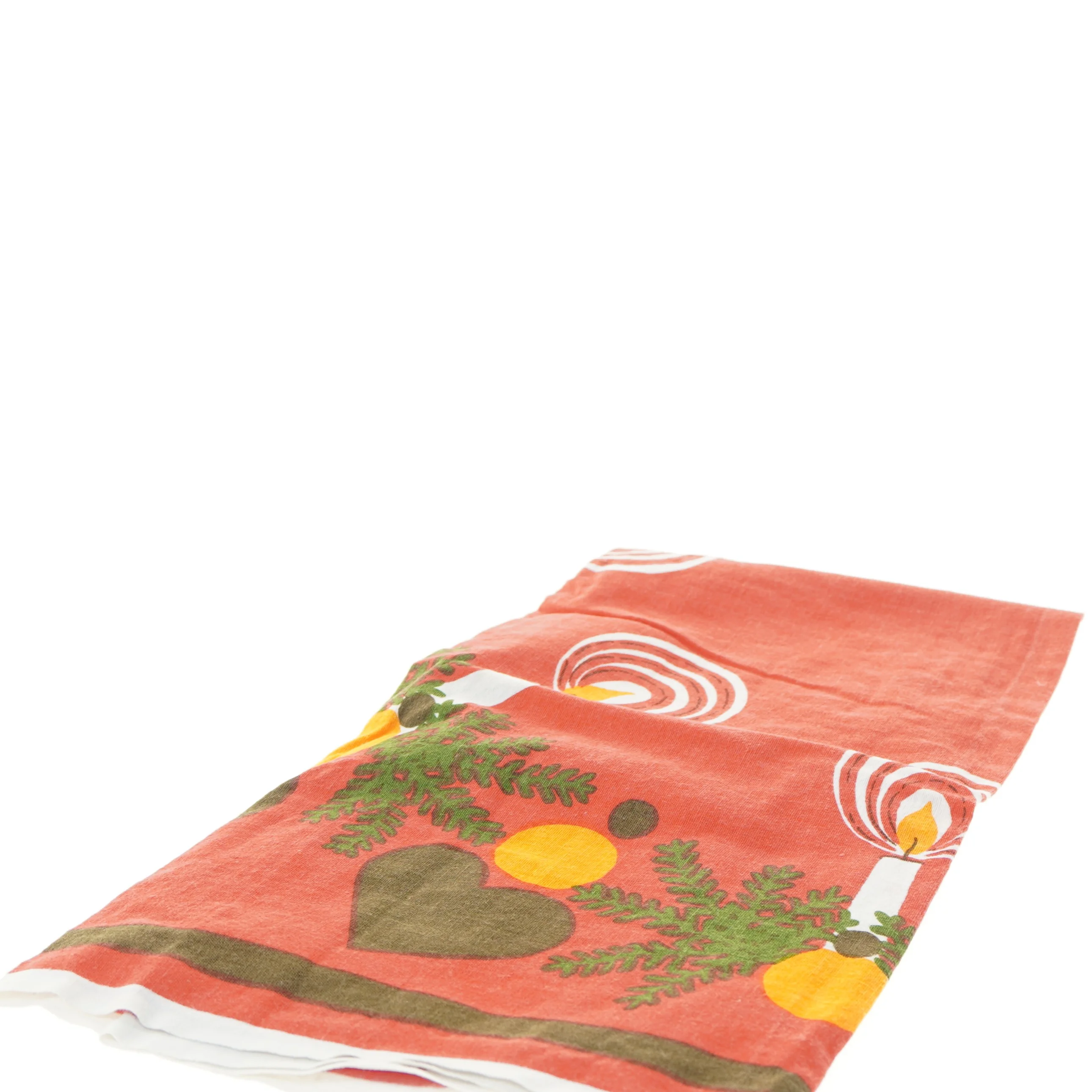 Juledug med lys- og hjerteprint (str. 92x82 cm)