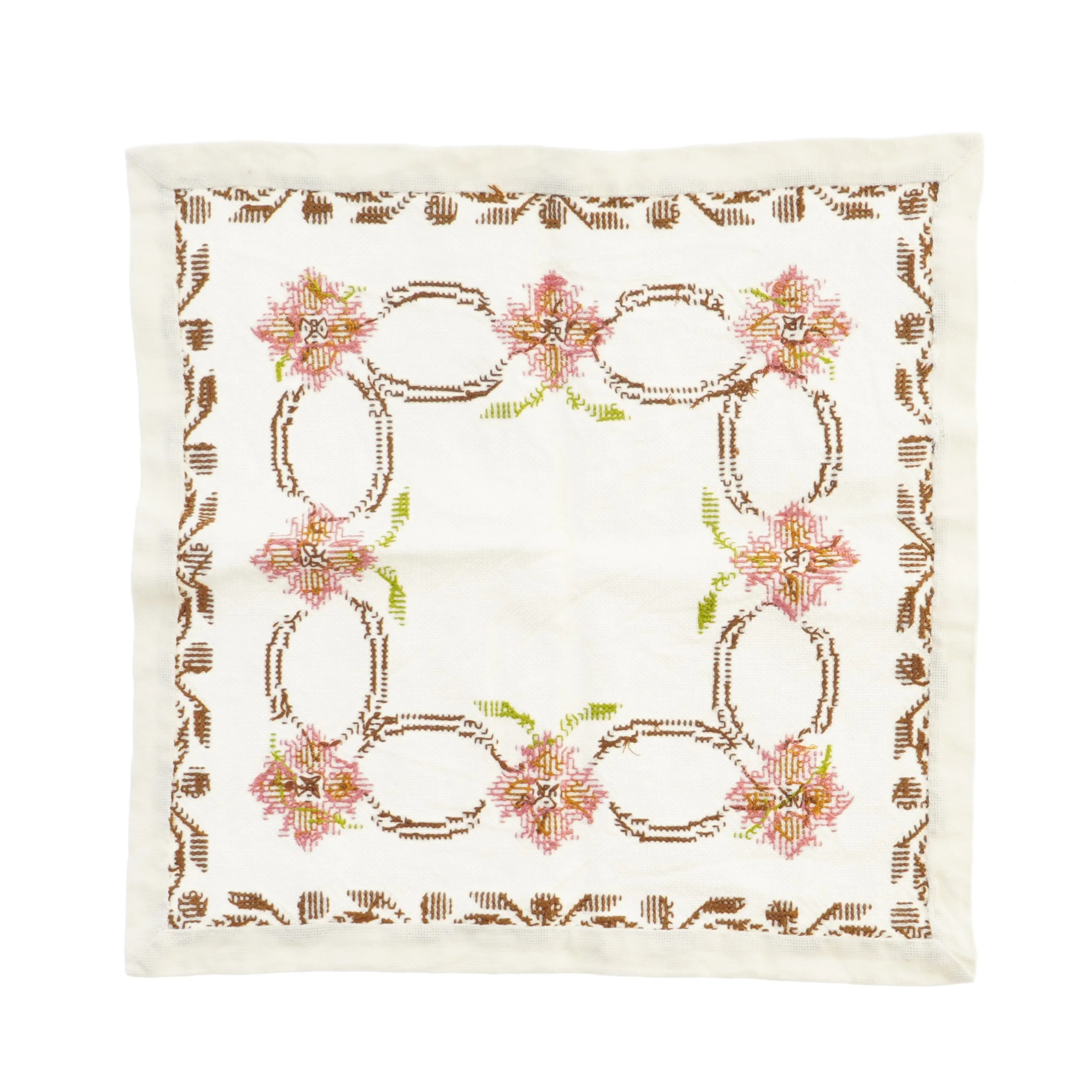 Broderet borddug(str. 40x40 cm)