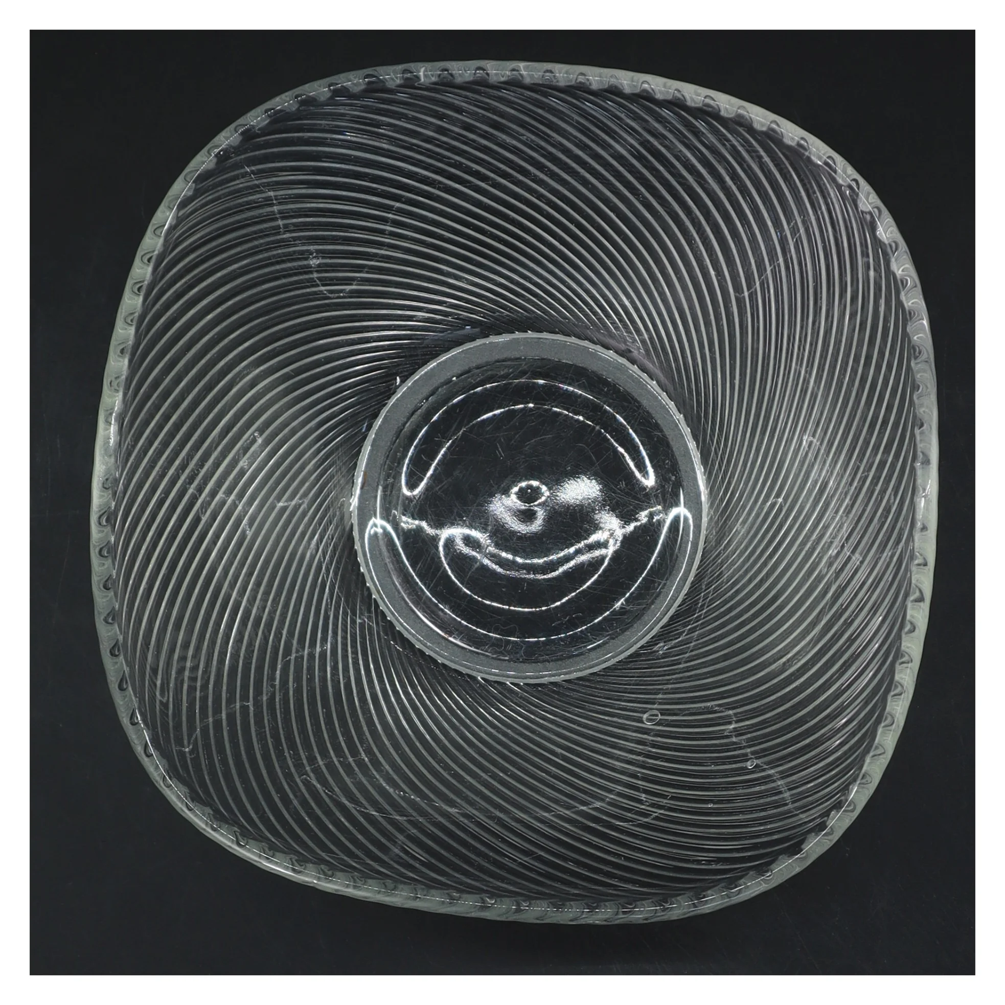 Glasfad med mønster (str. 17 cm)