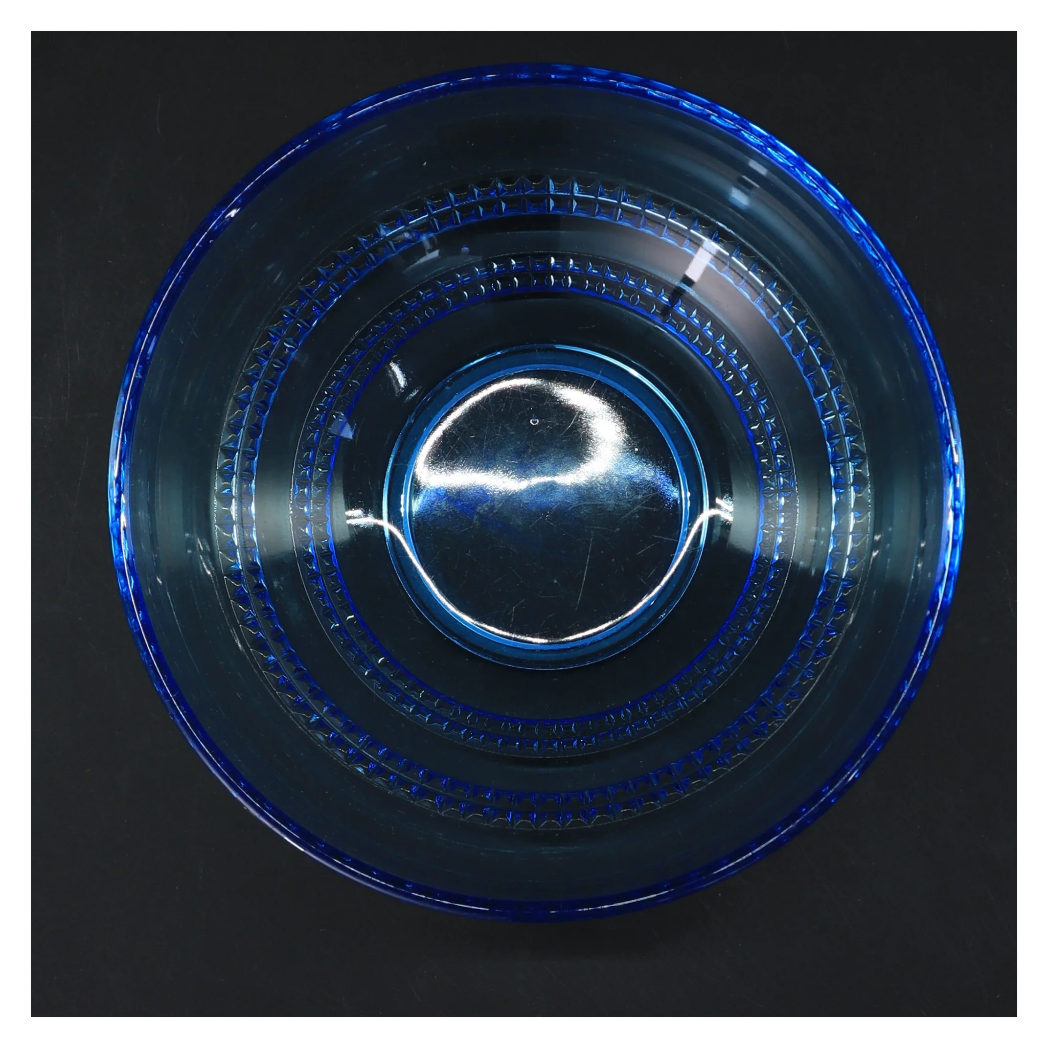 Blå glasskål Ø 18 cm (str. Ø 18 cm)