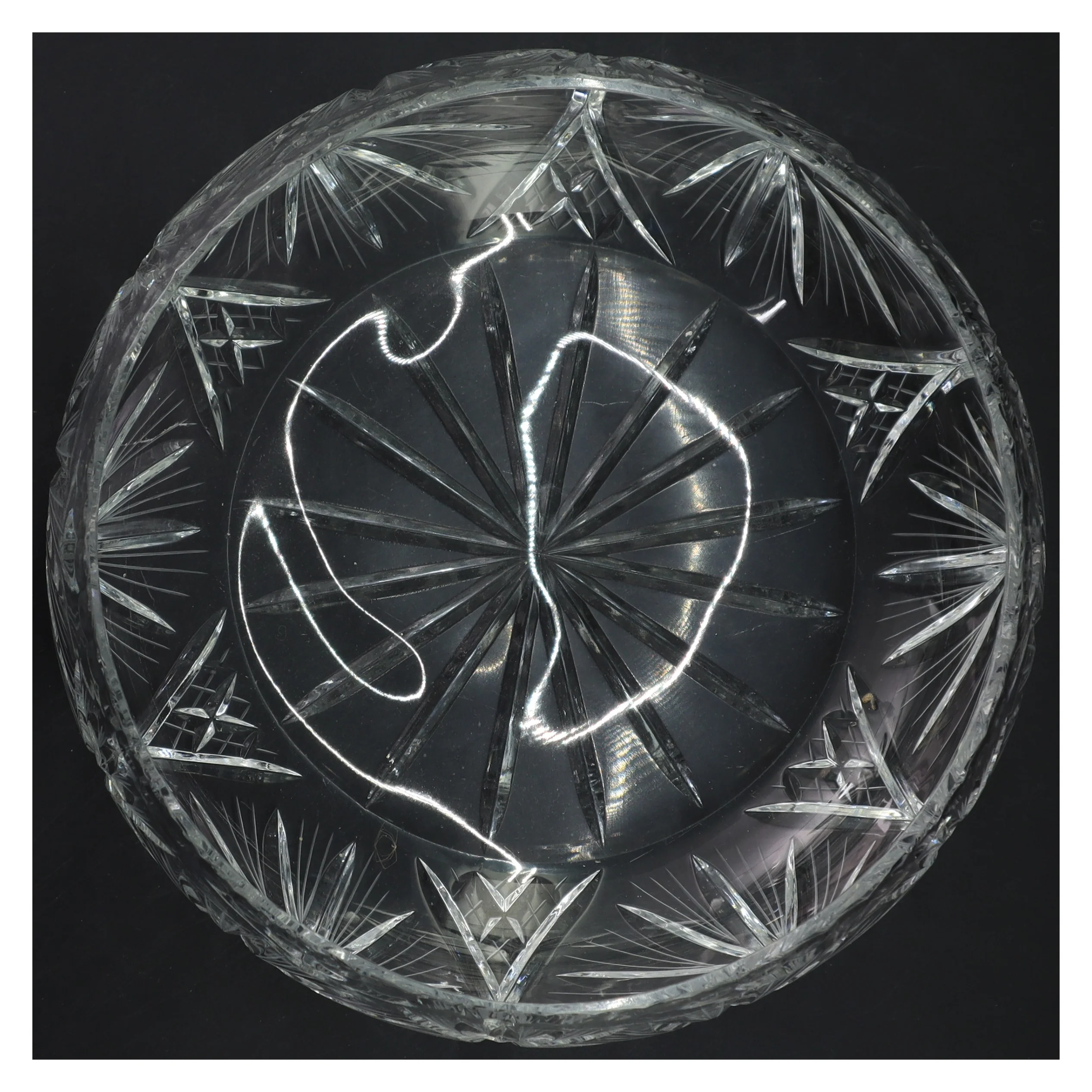 Krystalskål med mønster (str. Ø 25 cm)