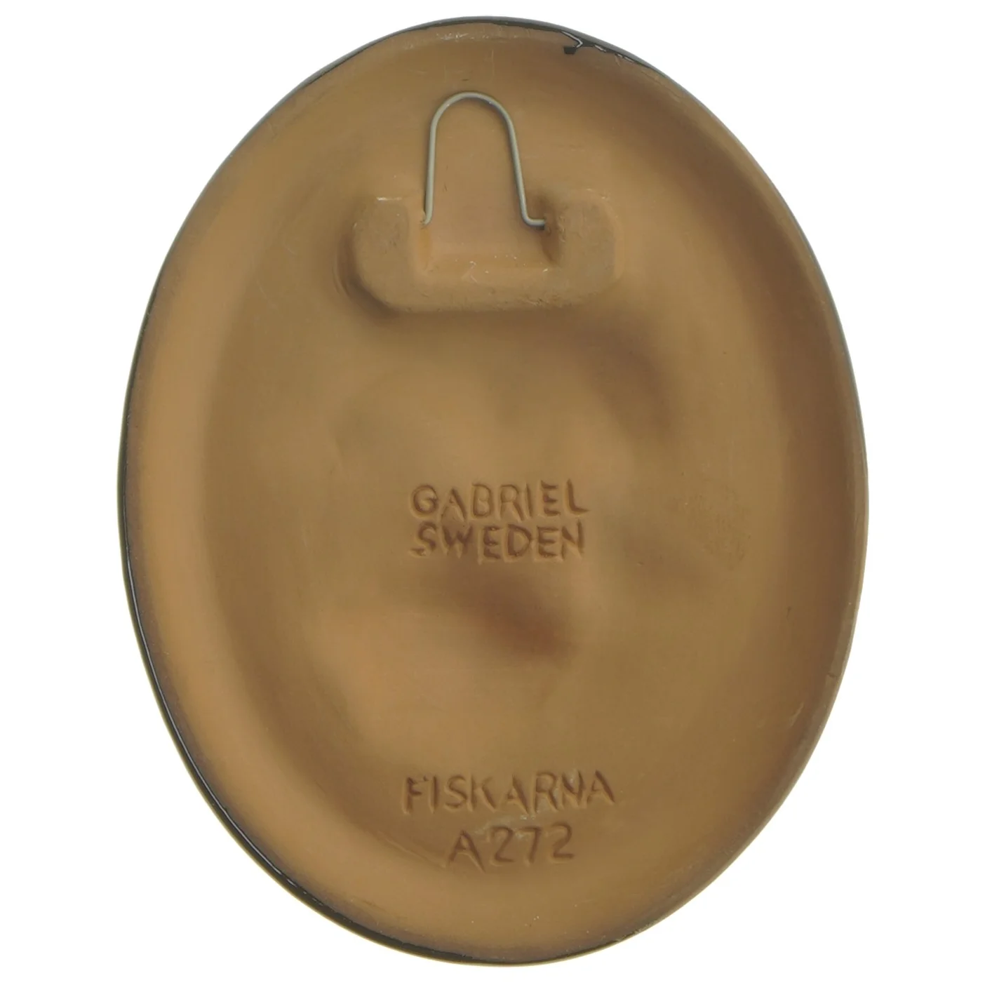 Oval keramisk vægdekoration med fisk fra Gabriel (str. 17,5x14 cm)