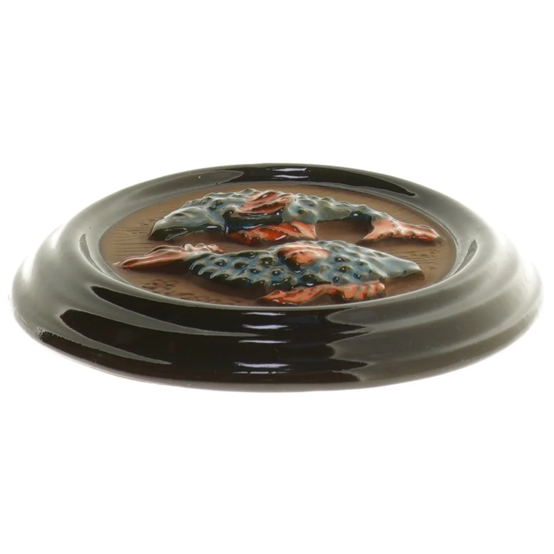 Oval keramisk vægdekoration med fisk fra Gabriel (str. 17,5x14 cm)