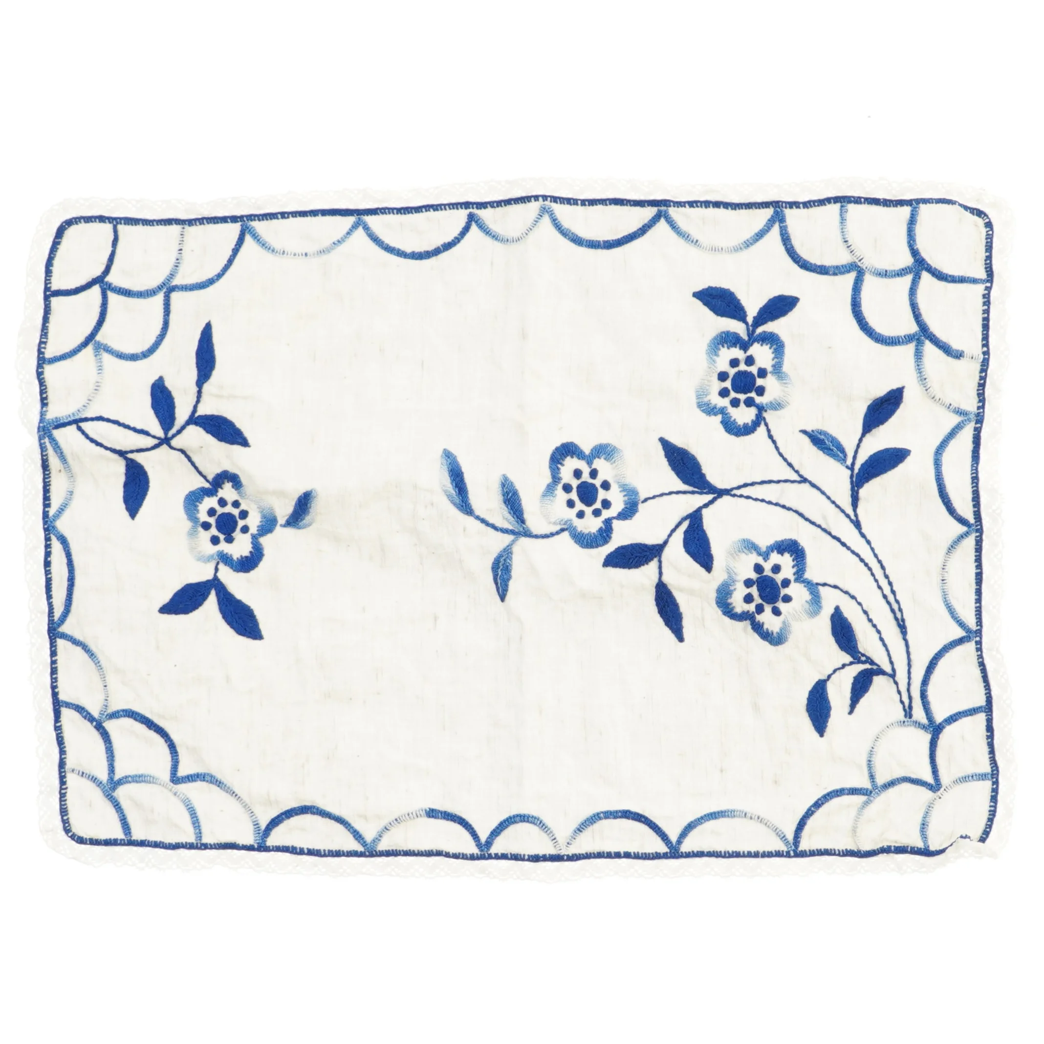 Broderet dækkeserviet/dug (str. 45x30 cm)