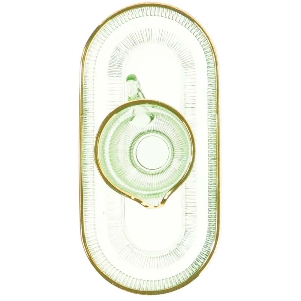 Grønt glaskande med bakke (str. 21 cm)