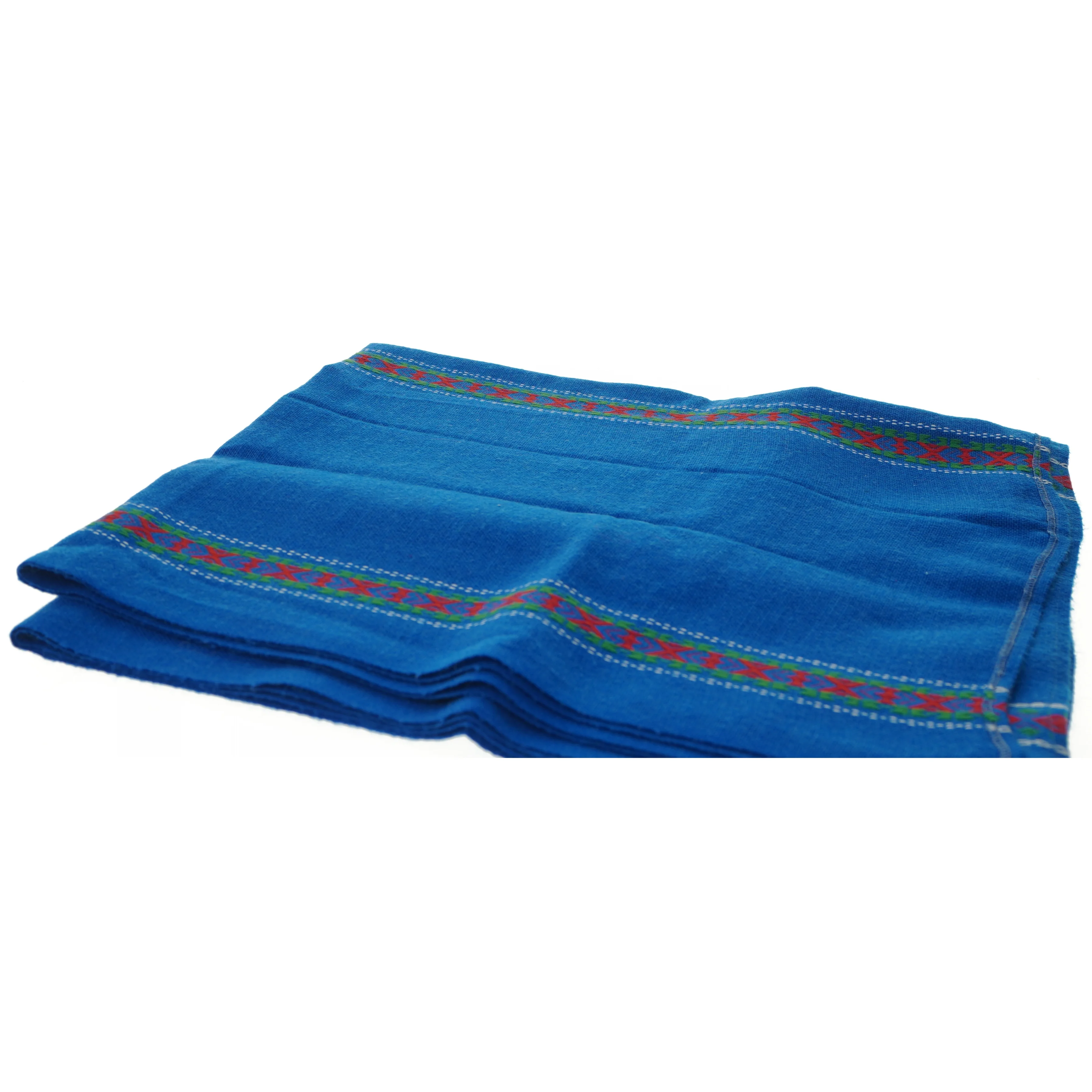 Blåt bomuldsdug med mønster (str. 180x92 cm)