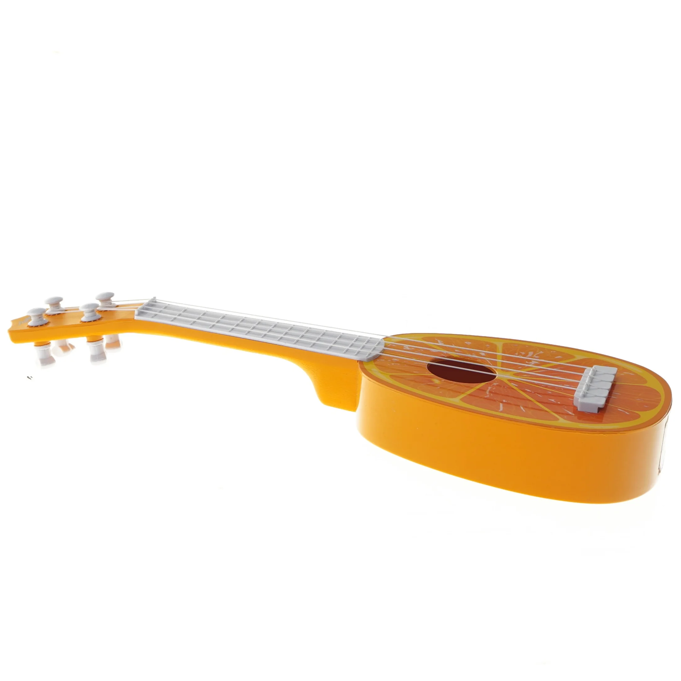 Børneukulele med appelsinmotiv (str. 36x11 cm)