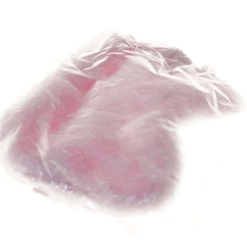 Sovemaske i lyserød pels (str. Ø 23 cm)