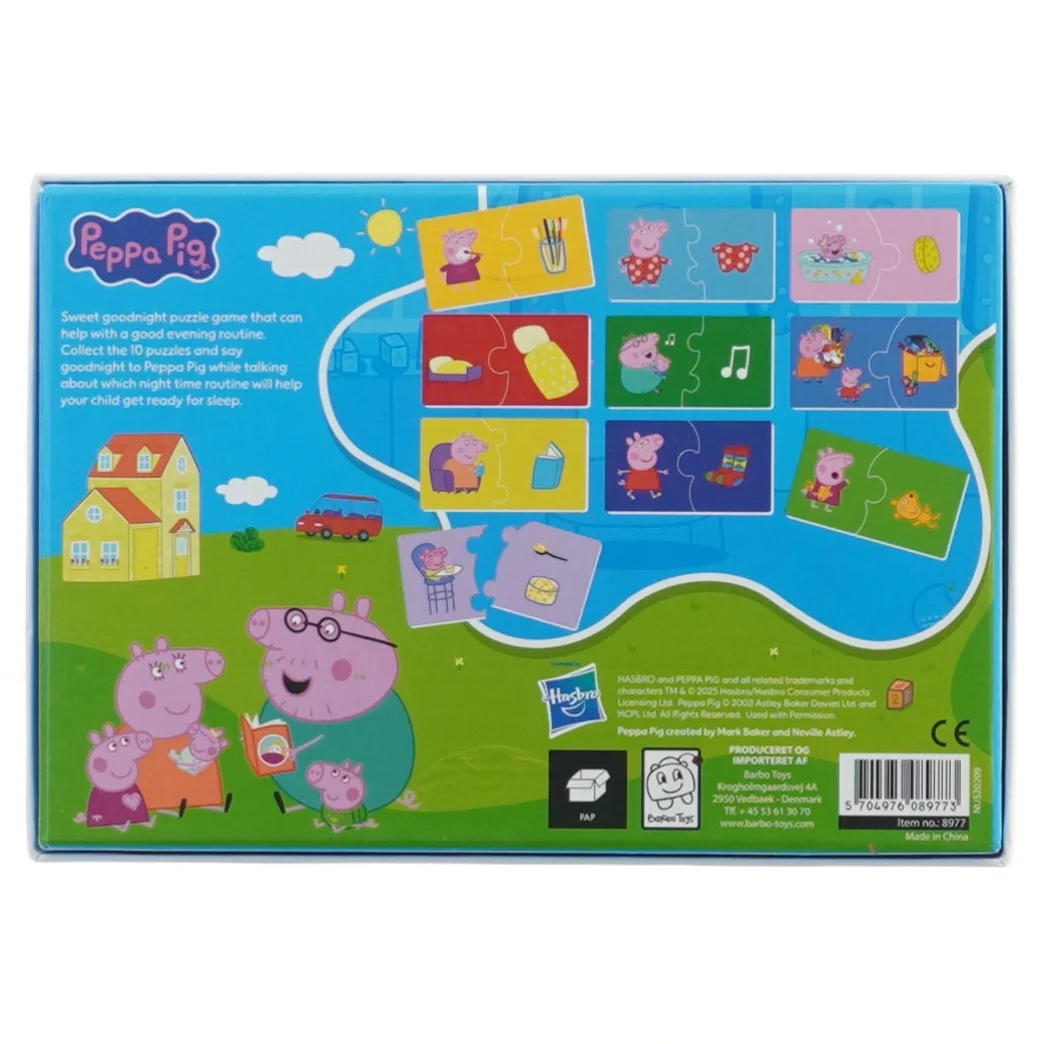 Peppa Pig godnathistorie puslespil fra Gurli Gris (str. 20x14 cm)