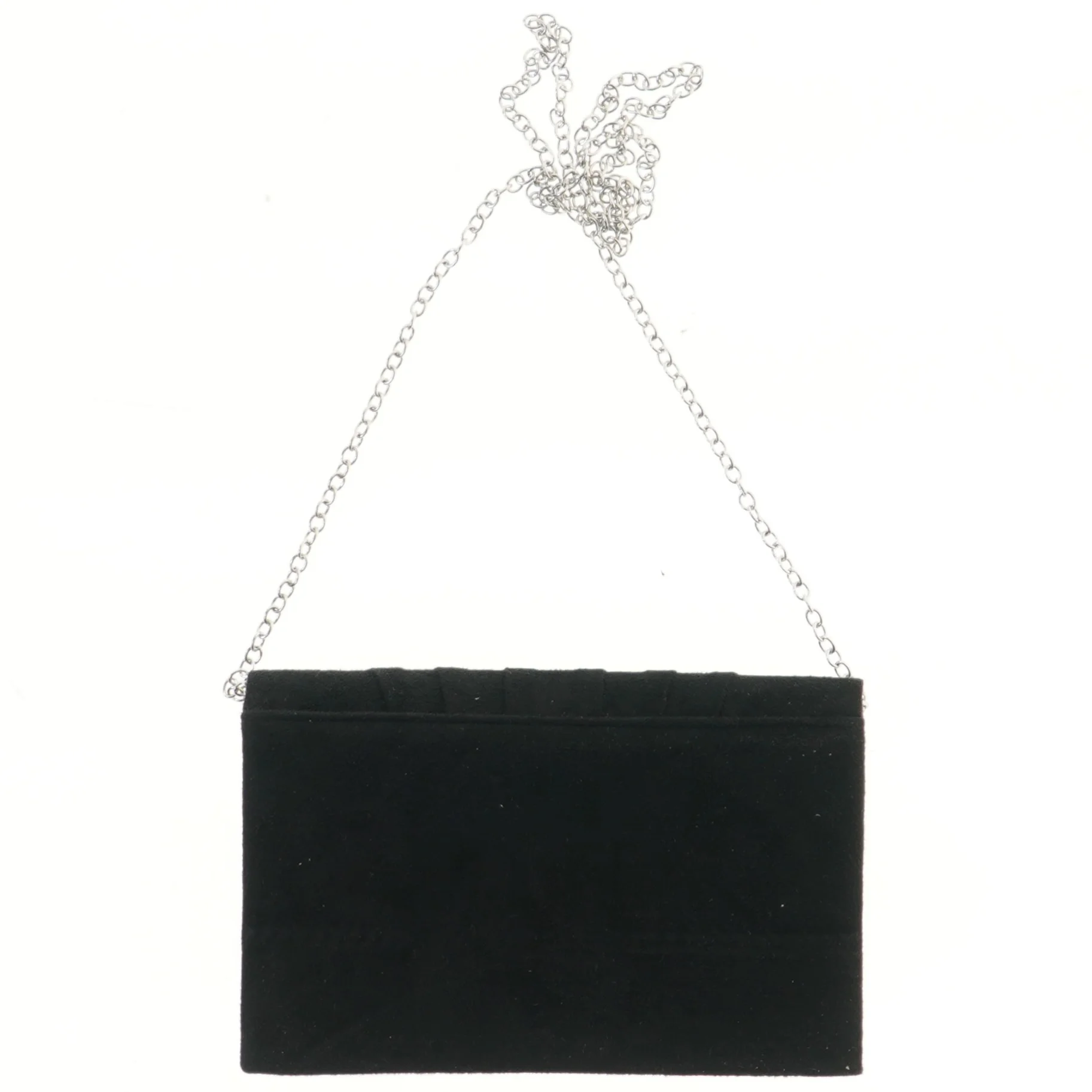 Sort aftentaske med kæde (str. 21x13x5 cm)