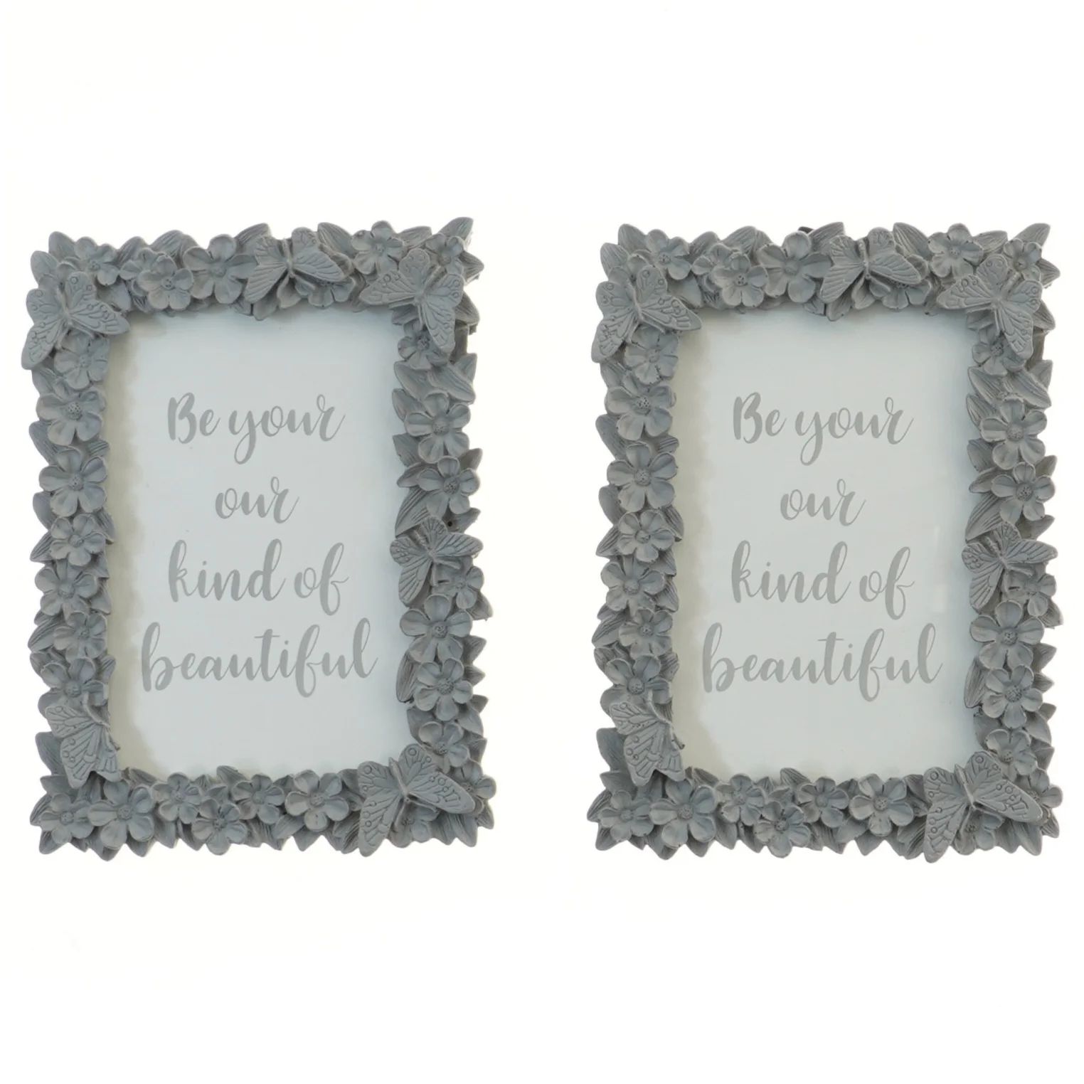 Dekorative blomsterbillederammer (str. 18,5x13,5 cm)