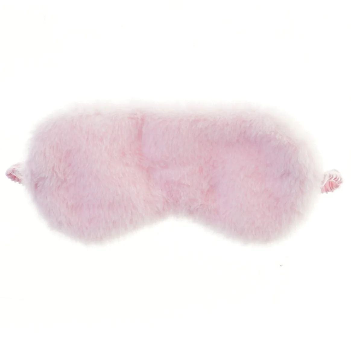 Fluffy, lyserød sovemaske (str. Ø 23 cm)