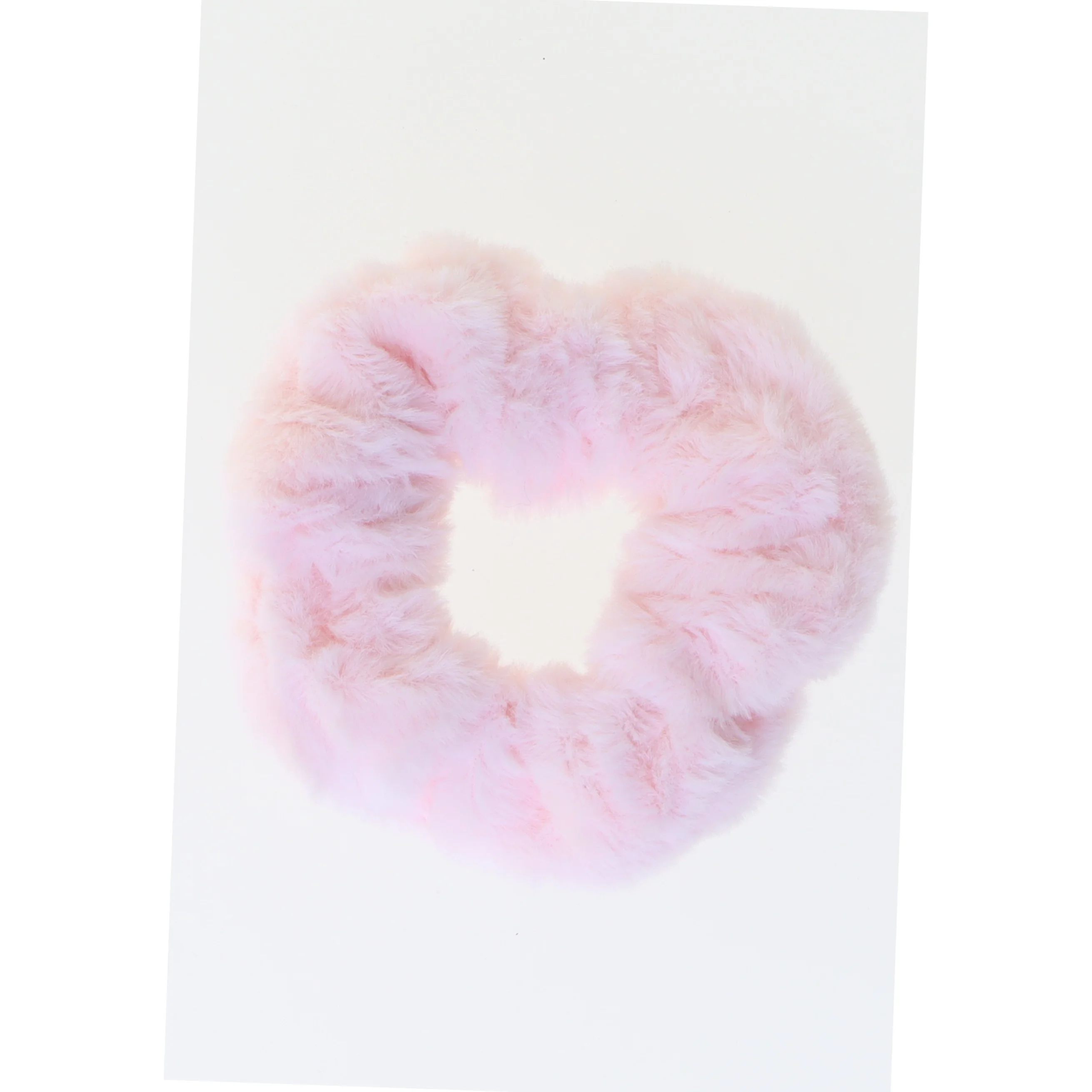 Lyserød pels scrunchie (str. Ø 10 cm)
