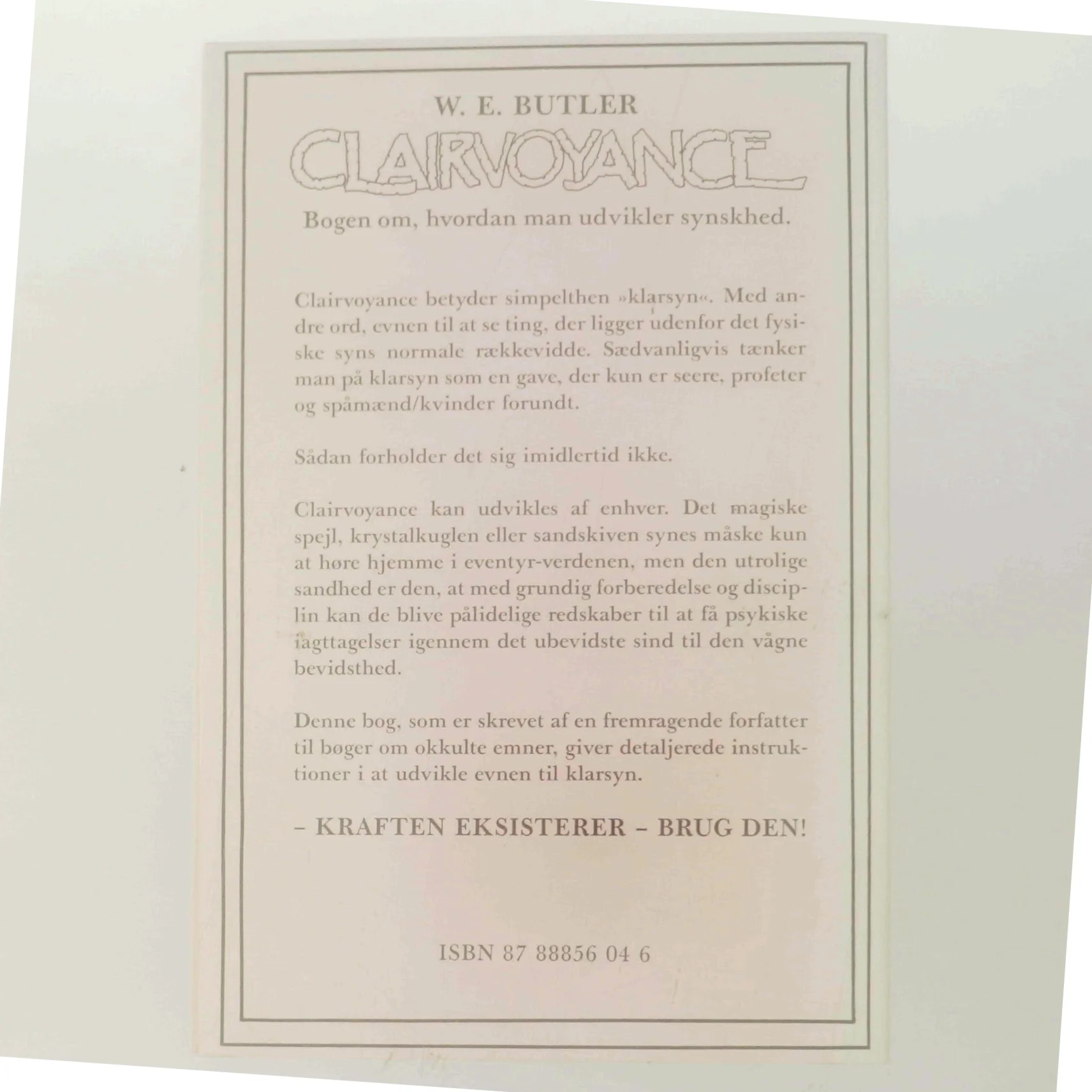 Clairvoyance af W. E. Butler (Bog)