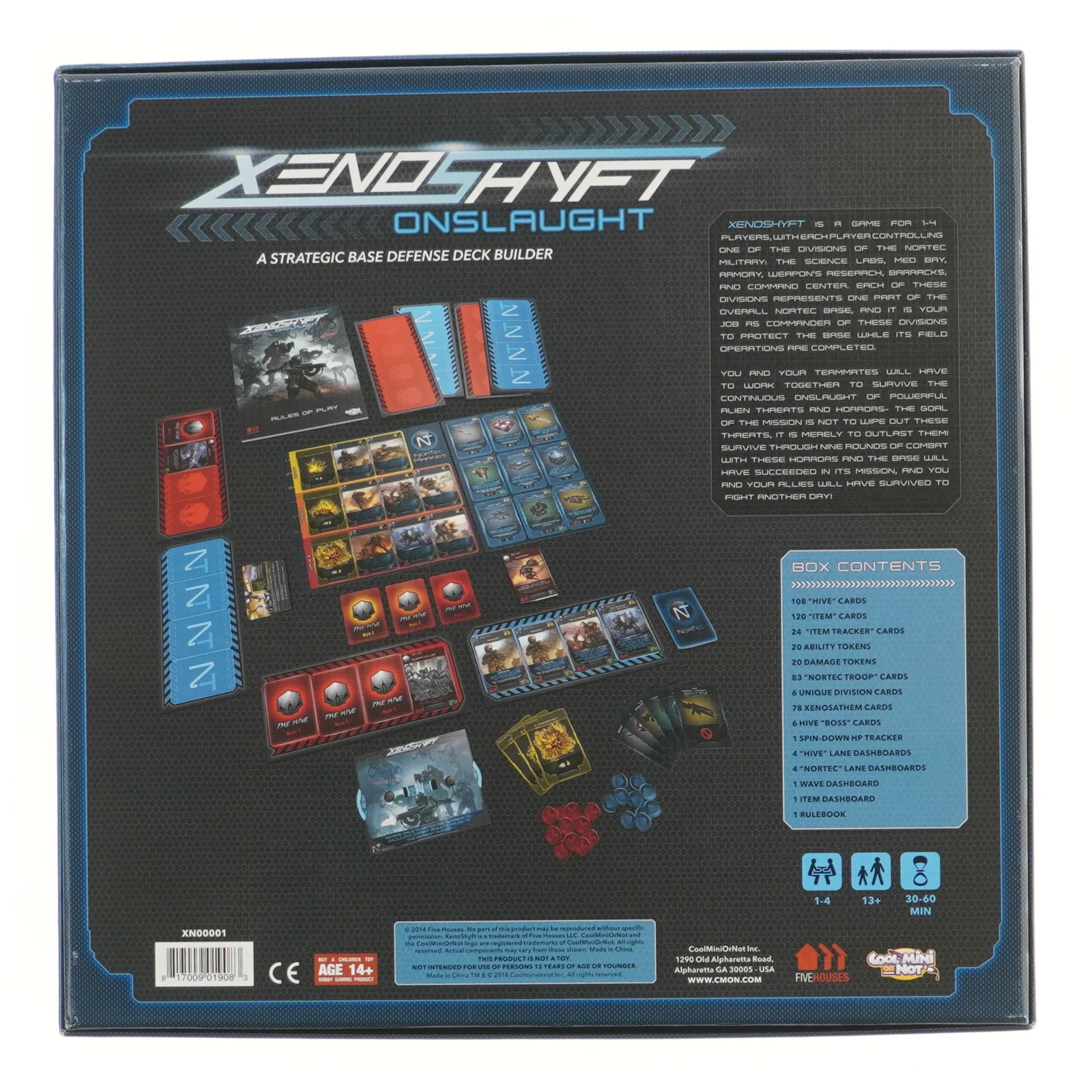 Xenoshyft Onslaught brætspil (str. 31x31 cm)