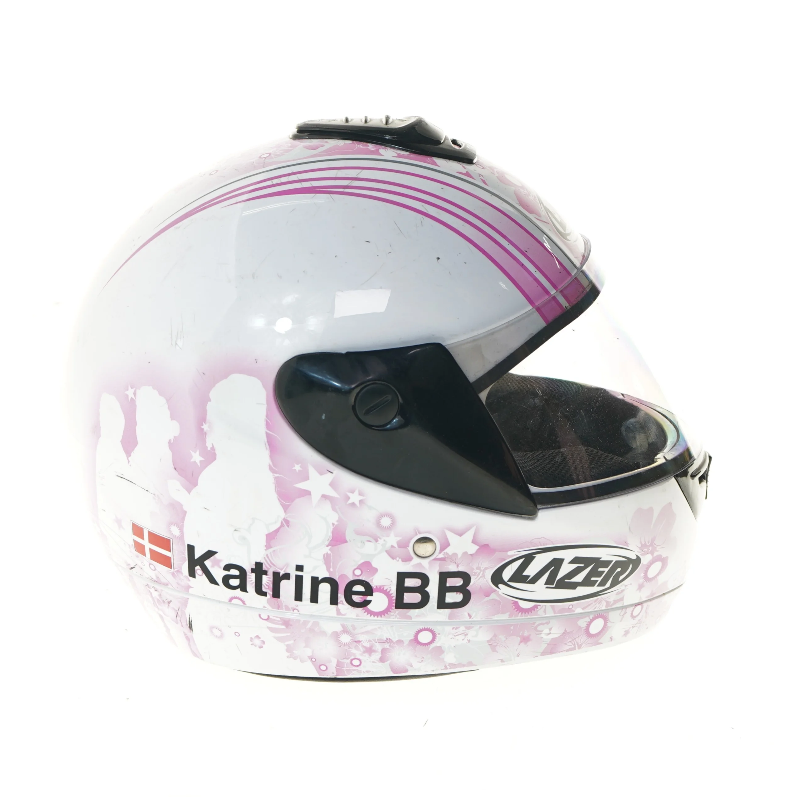 Lyserød motorcykelhjelm fra Lazer (str. 27,5 cm)